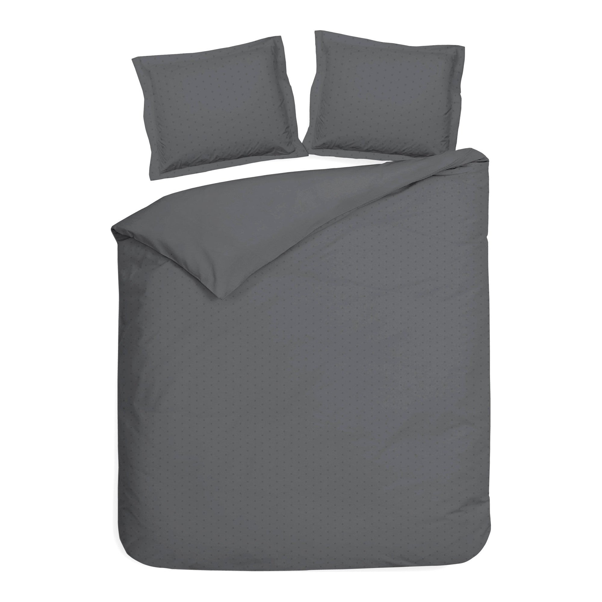 Heckettlane dekbedovertrek Punto Classic Anthracite katoen-satijn