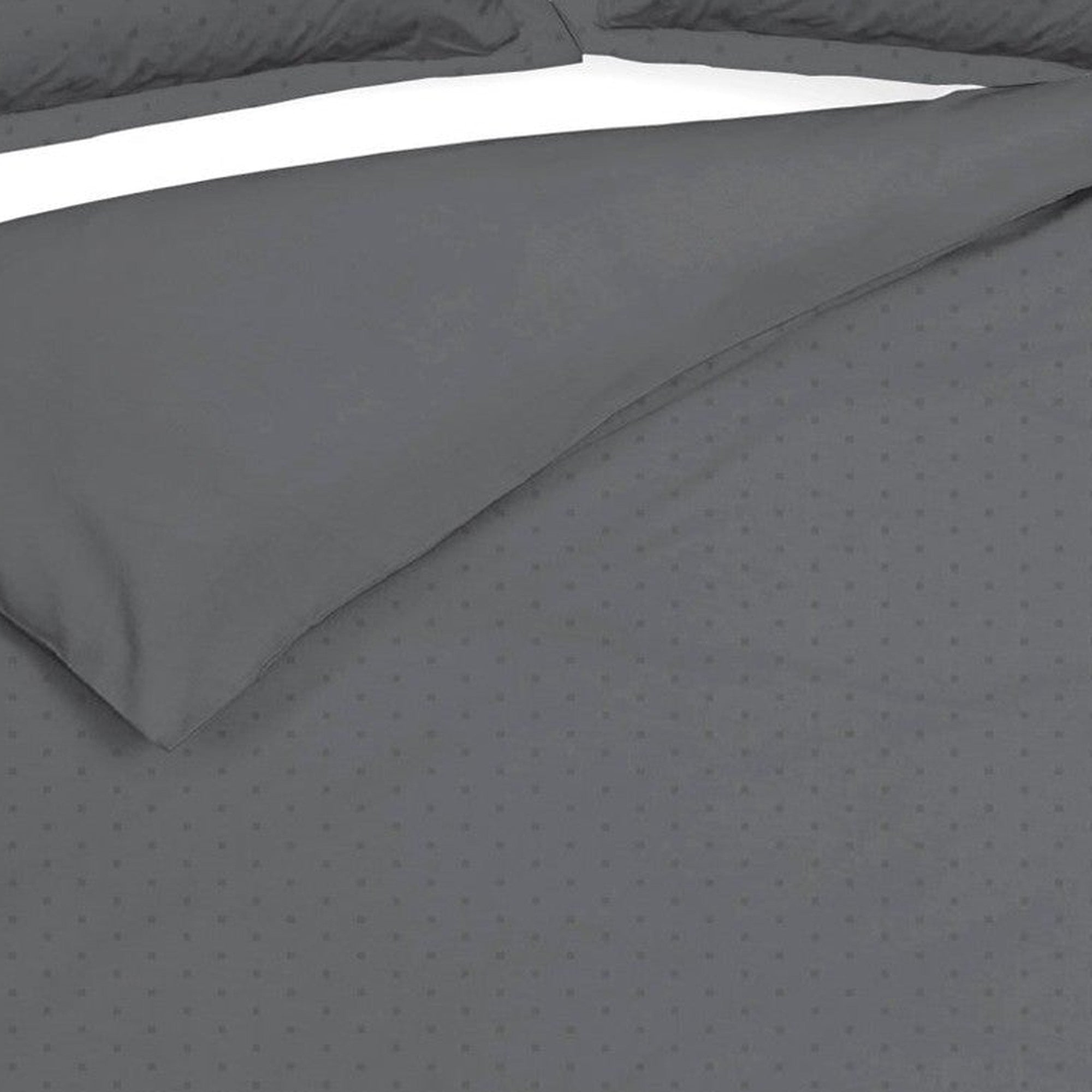 Heckettlane dekbedovertrek Punto Classic Anthracite katoen-satijn