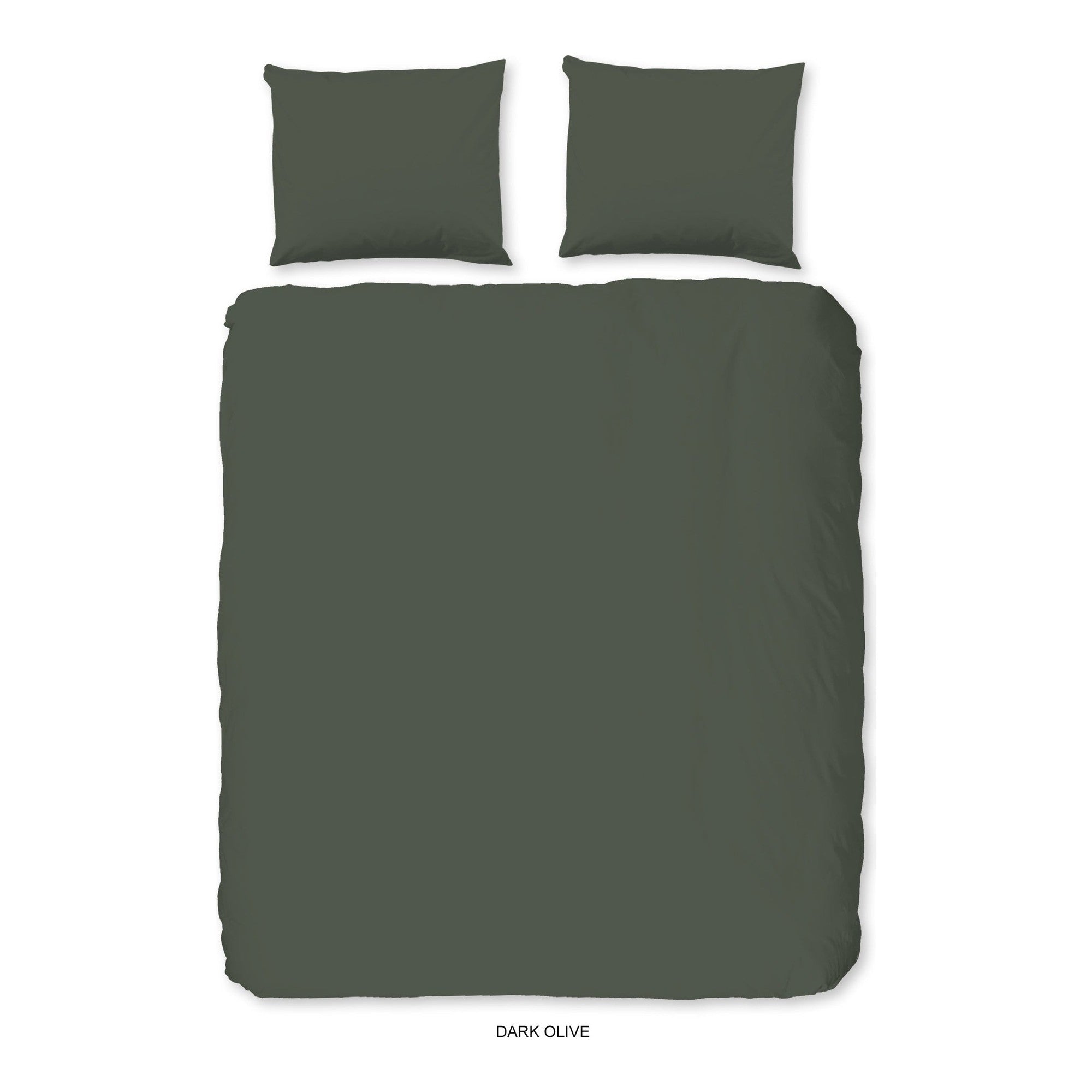 HIP dekbedovertrek satijn uni, Olive Green