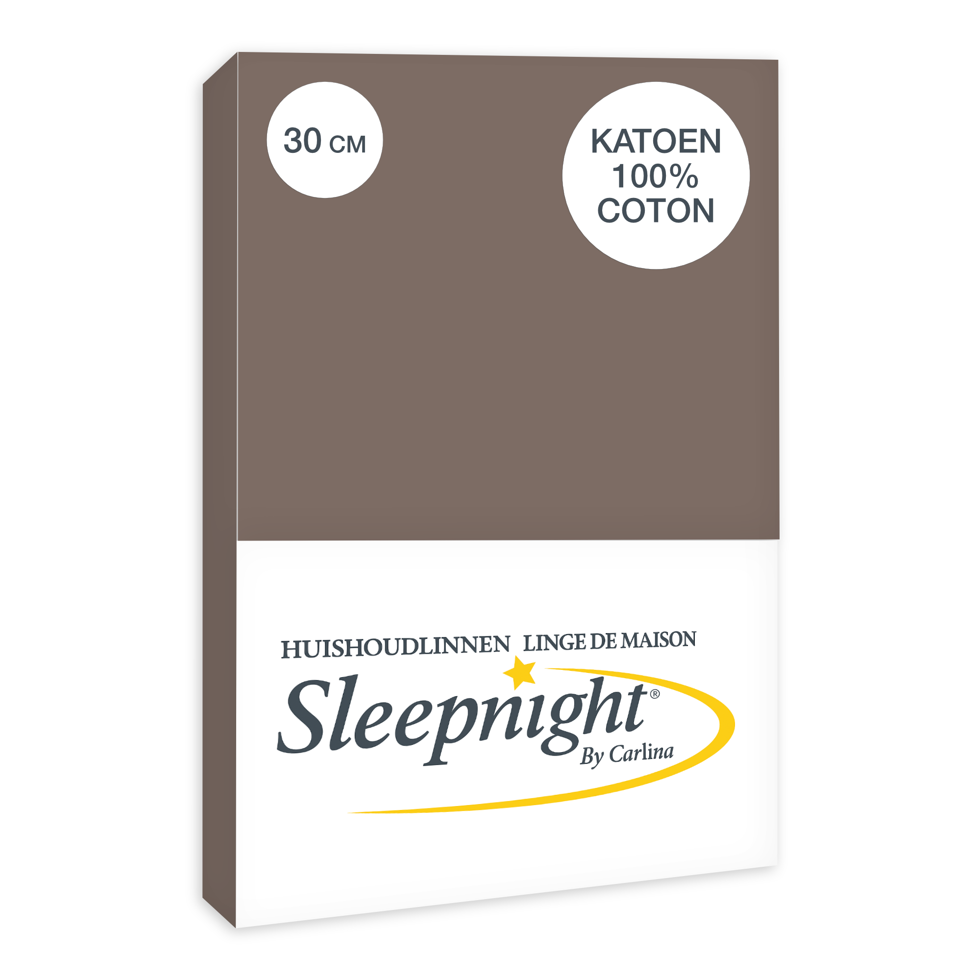 Sleepnight Hoeslaken Katoen 30 cm Bruin