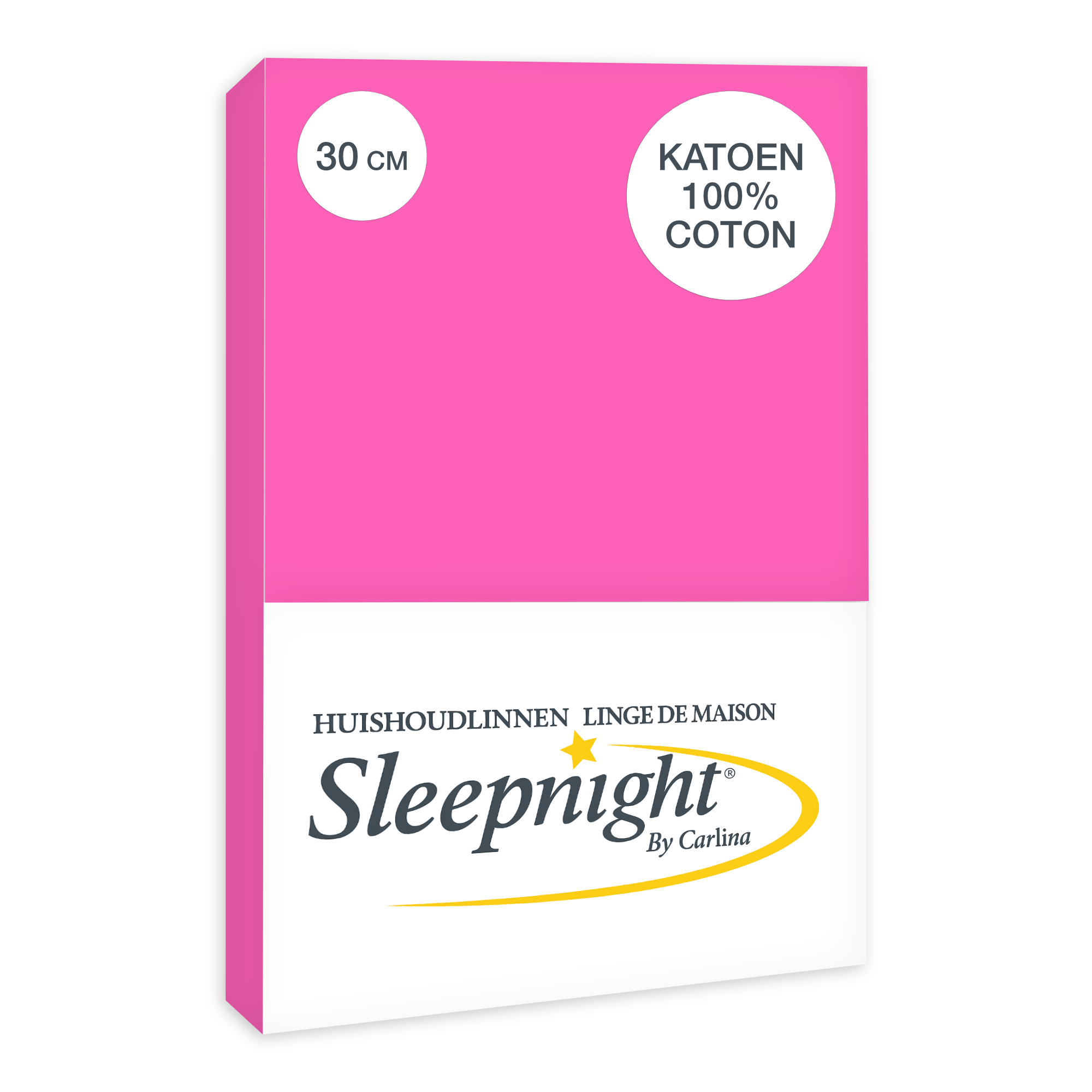 Sleepnight Hoeslaken Katoen 30 cm Fuchsia