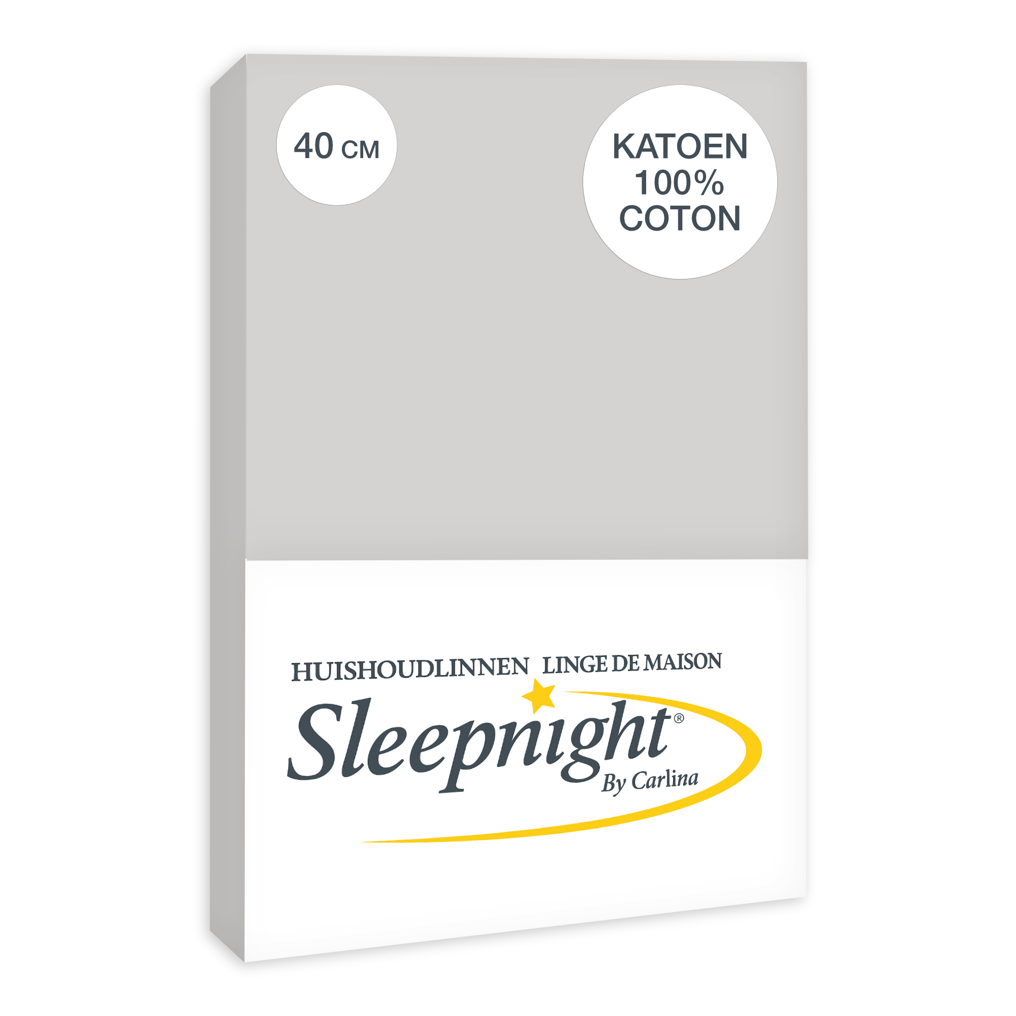 Sleepnight Hoeslaken Katoen 40 cm Grijs