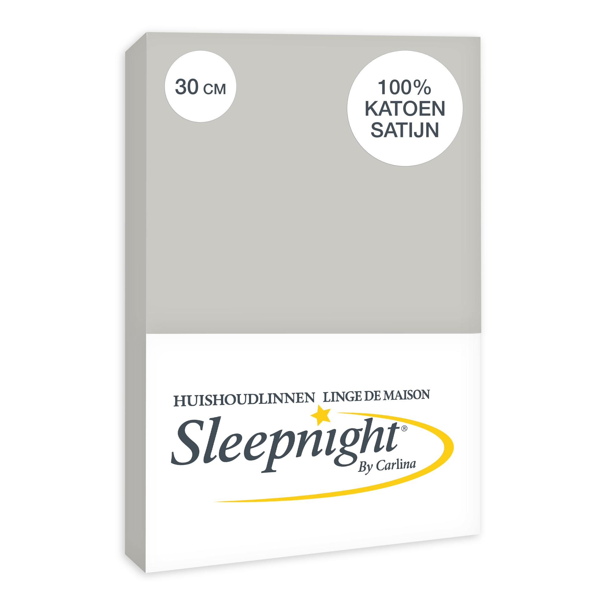 Sleepnight Hoeslaken Satijn 30 cm Grijs