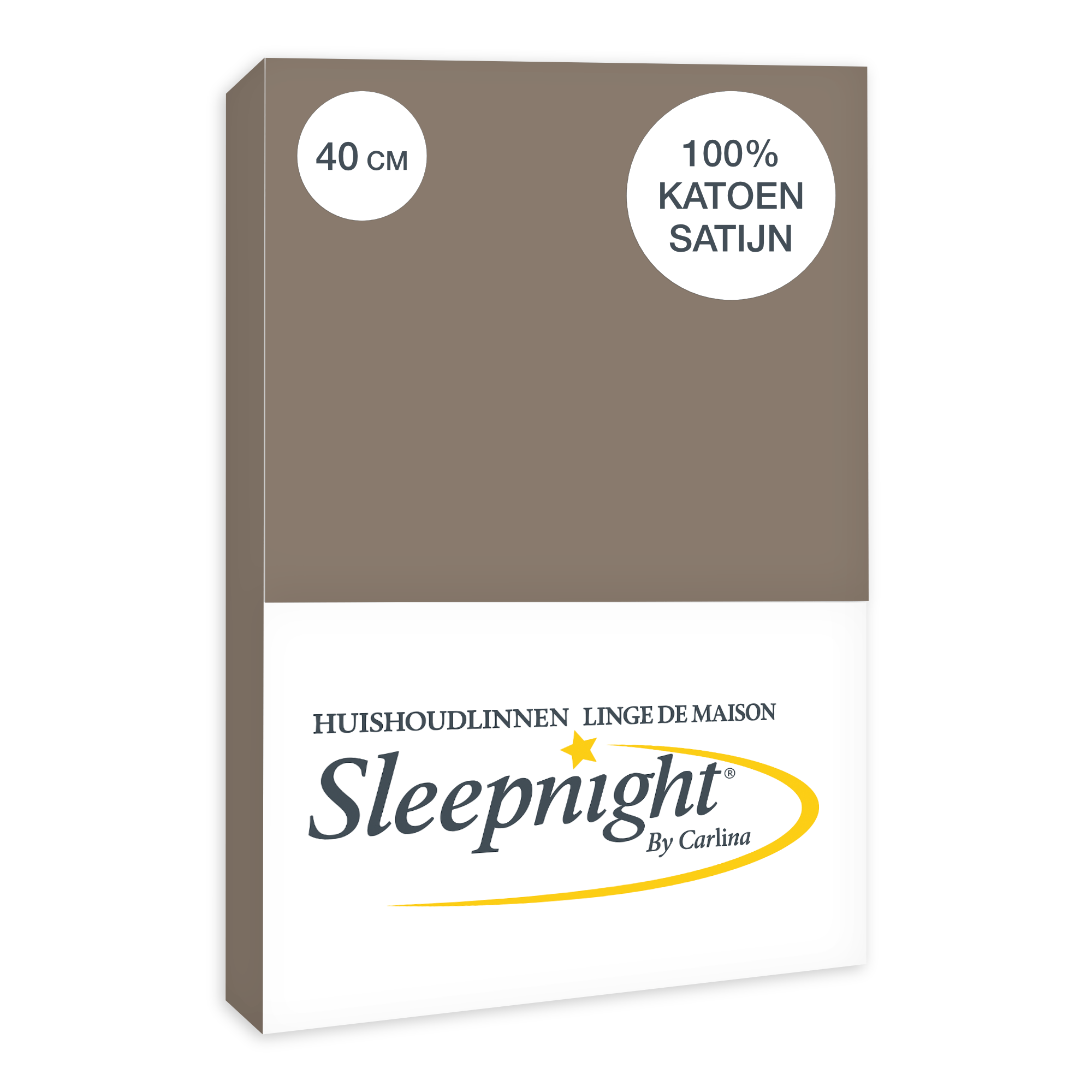 Sleepnight Hoeslaken Satijn 40 cm Taupe