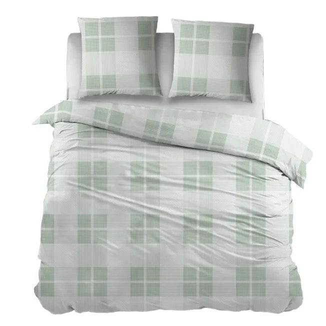 Sleepnight Dekbedovertrek Flanel Isabel Groen