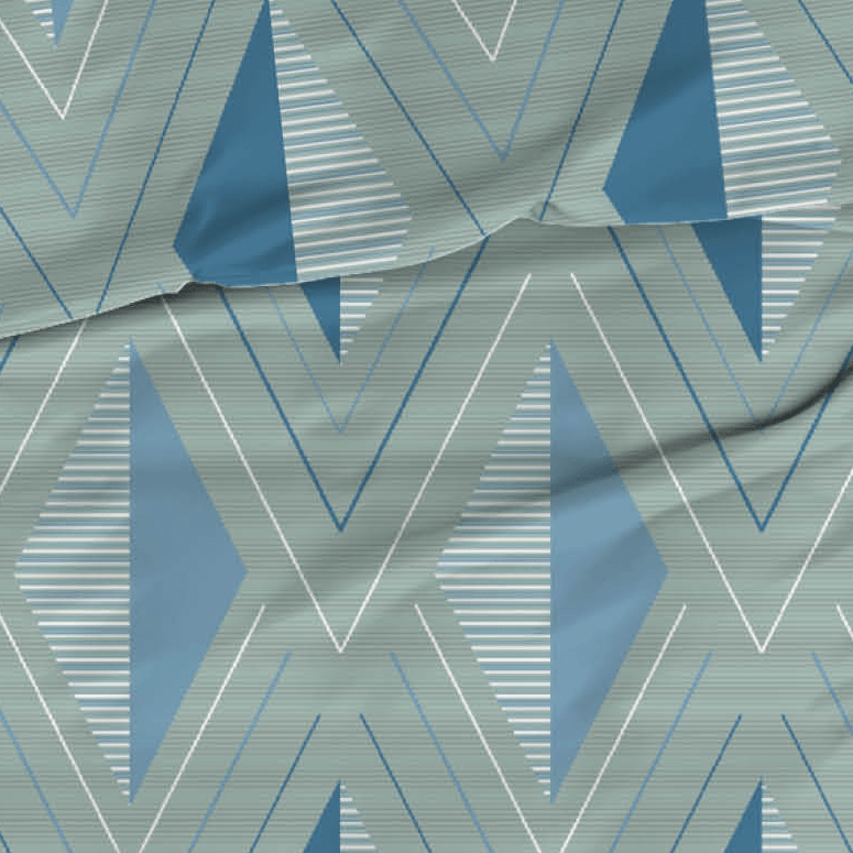 Satin d'Or Housse de couette Satin Izumi Bleu Vert
