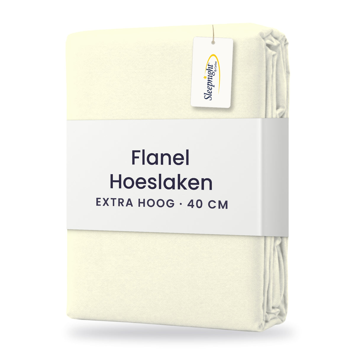 Sleepnight Hoeslaken Flanel 40 cm Ivoor - verpakking