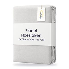 Sleepnight Hoeslaken Flanel 40 cm Grijs