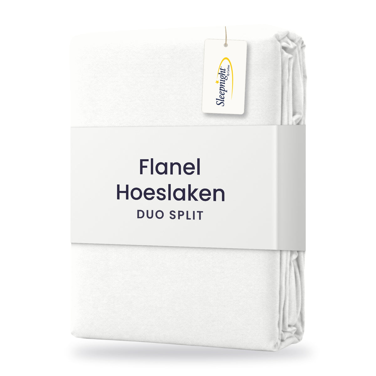 Sleepnight Hoeslaken Duo Split Flanel Wit - verpakking