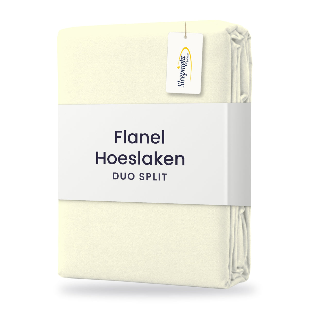 Sleepnight Hoeslaken Duo Split Flanel Ivoor - verpakking