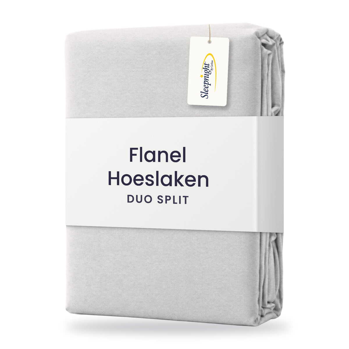 Sleepnight Hoeslaken Duo Split Flanel Grijs - verpakking