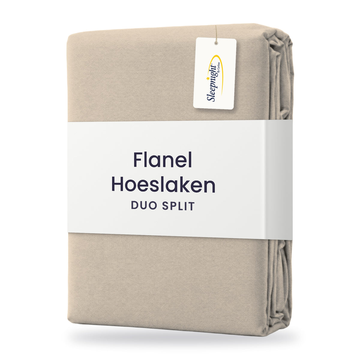 Sleepnight Hoeslaken Duo Split Flanel Café - verpakking