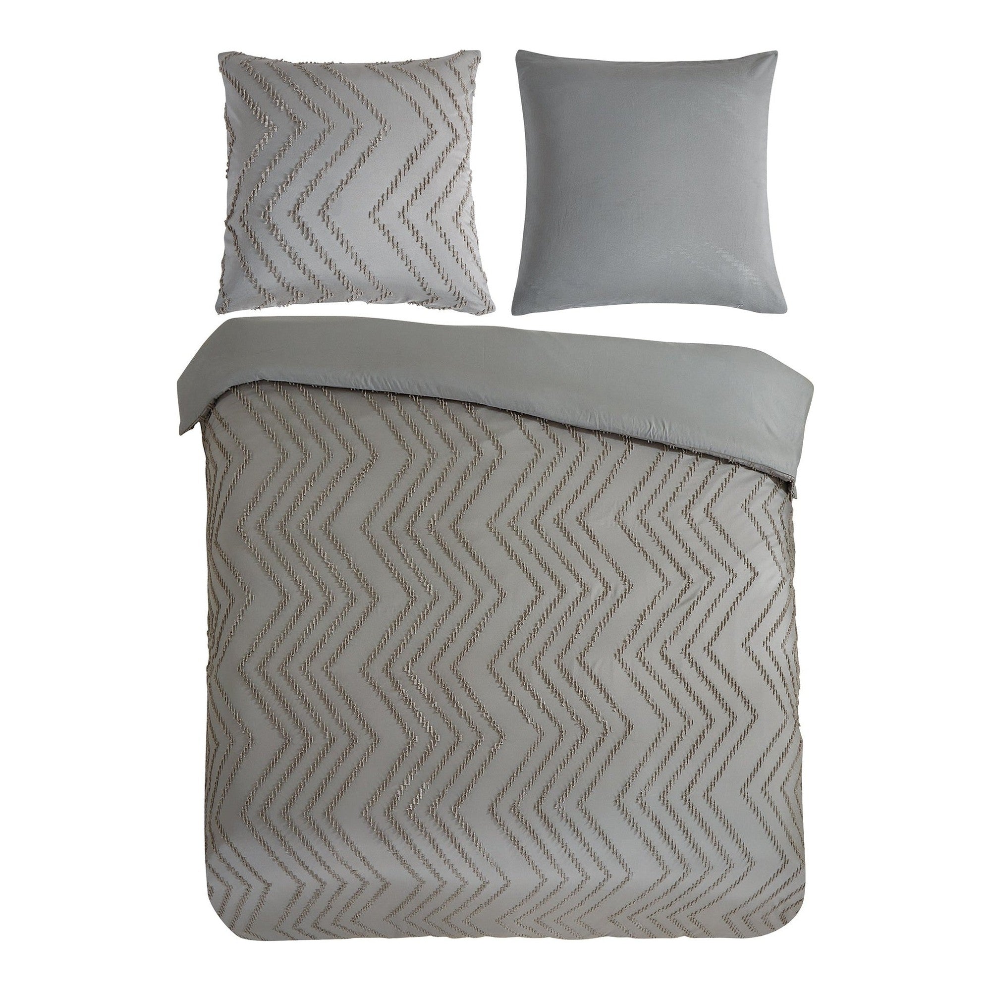 Pure dekbedovertrek Microfiber Zigzag, taupe