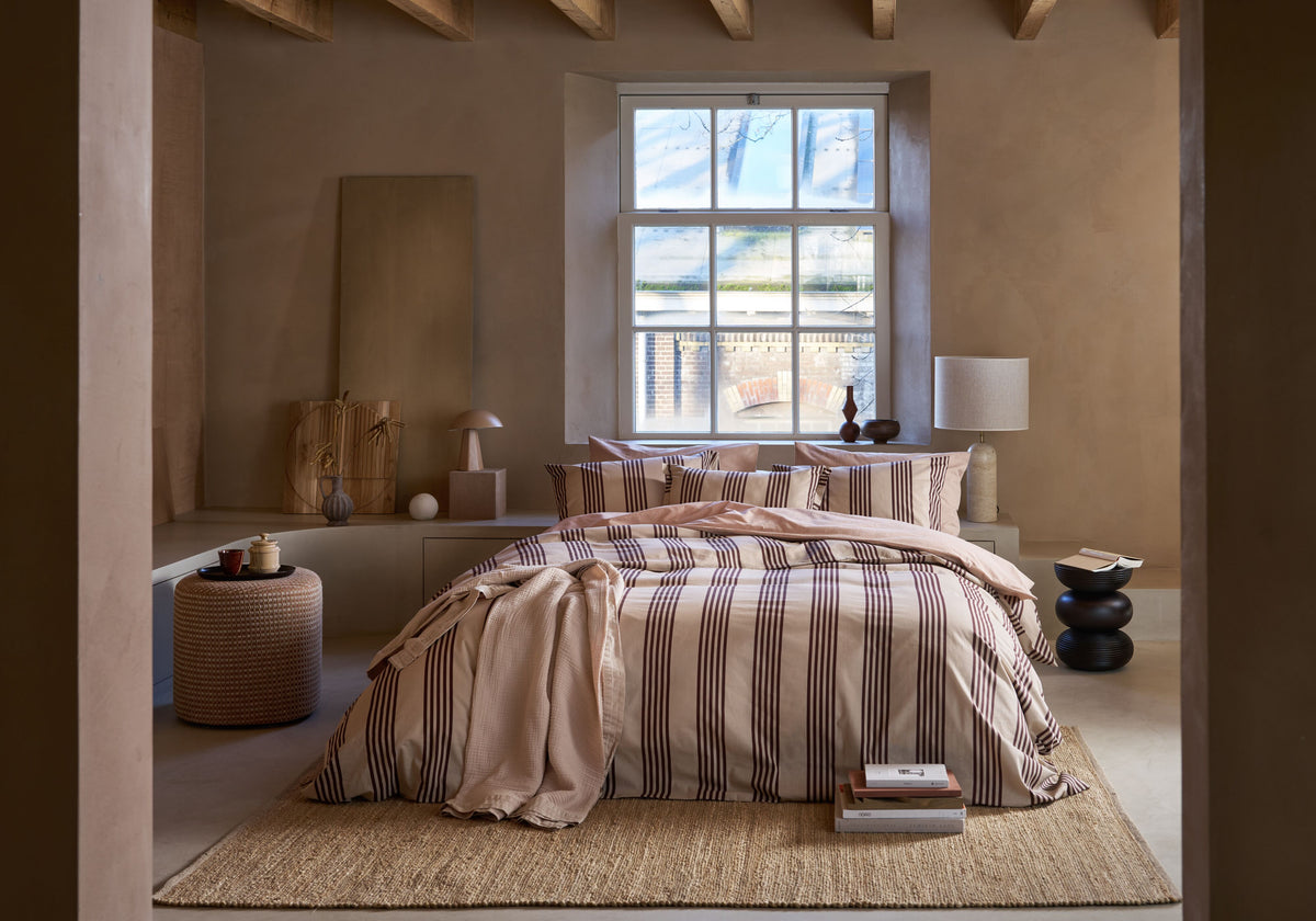 vtwonen dekbedovertrek katoen pure stripe naturel