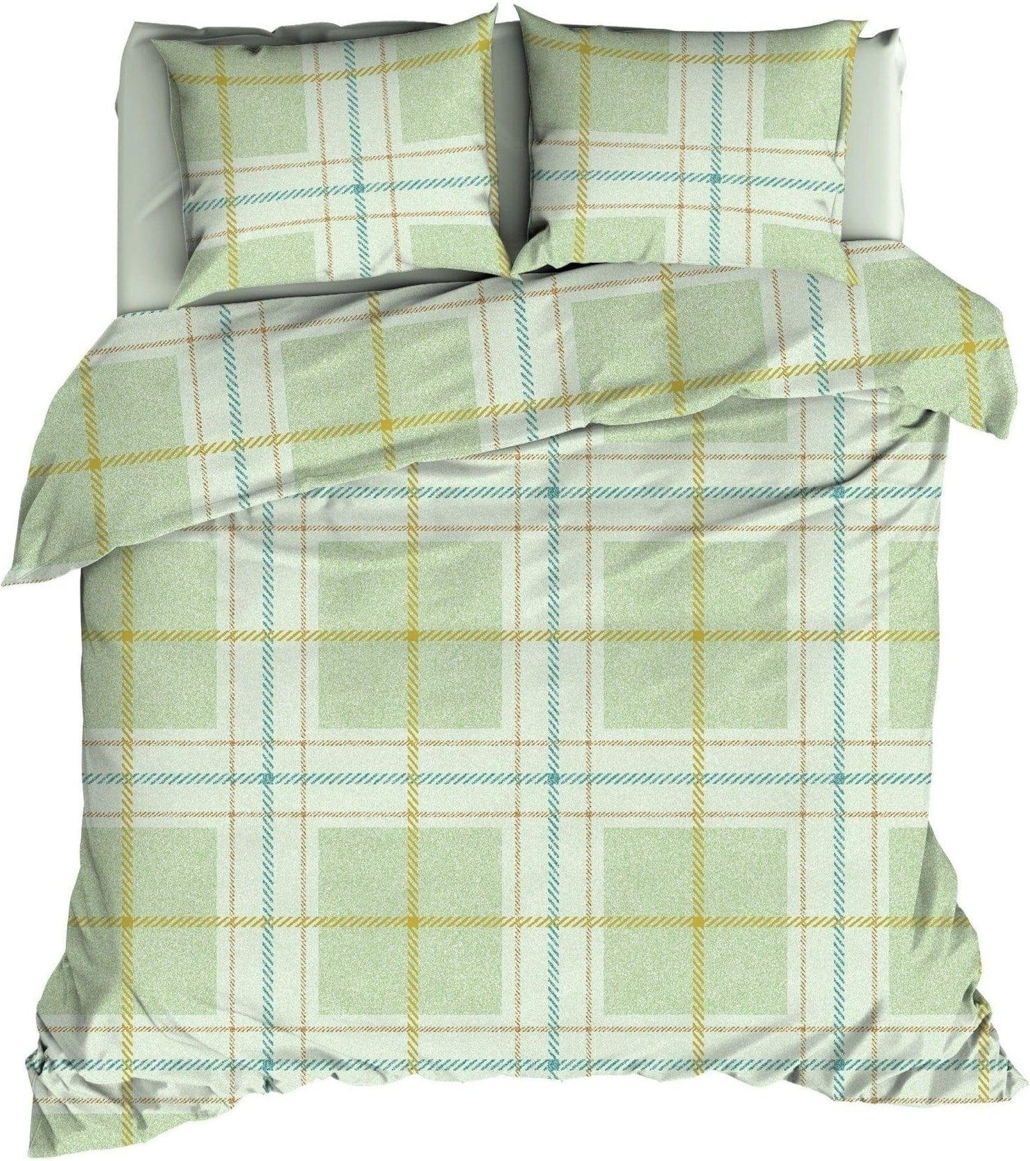 Romanette Dekbedovertrek Dekbedovertrek Katoen Rubik Leek Green