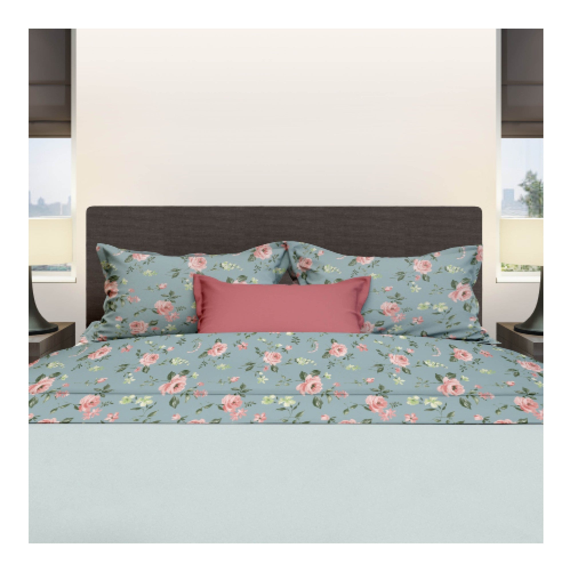 Romanette lakenset Silke katoen blauw