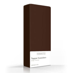 Romanette Topper Hoeslaken Katoen Bruin