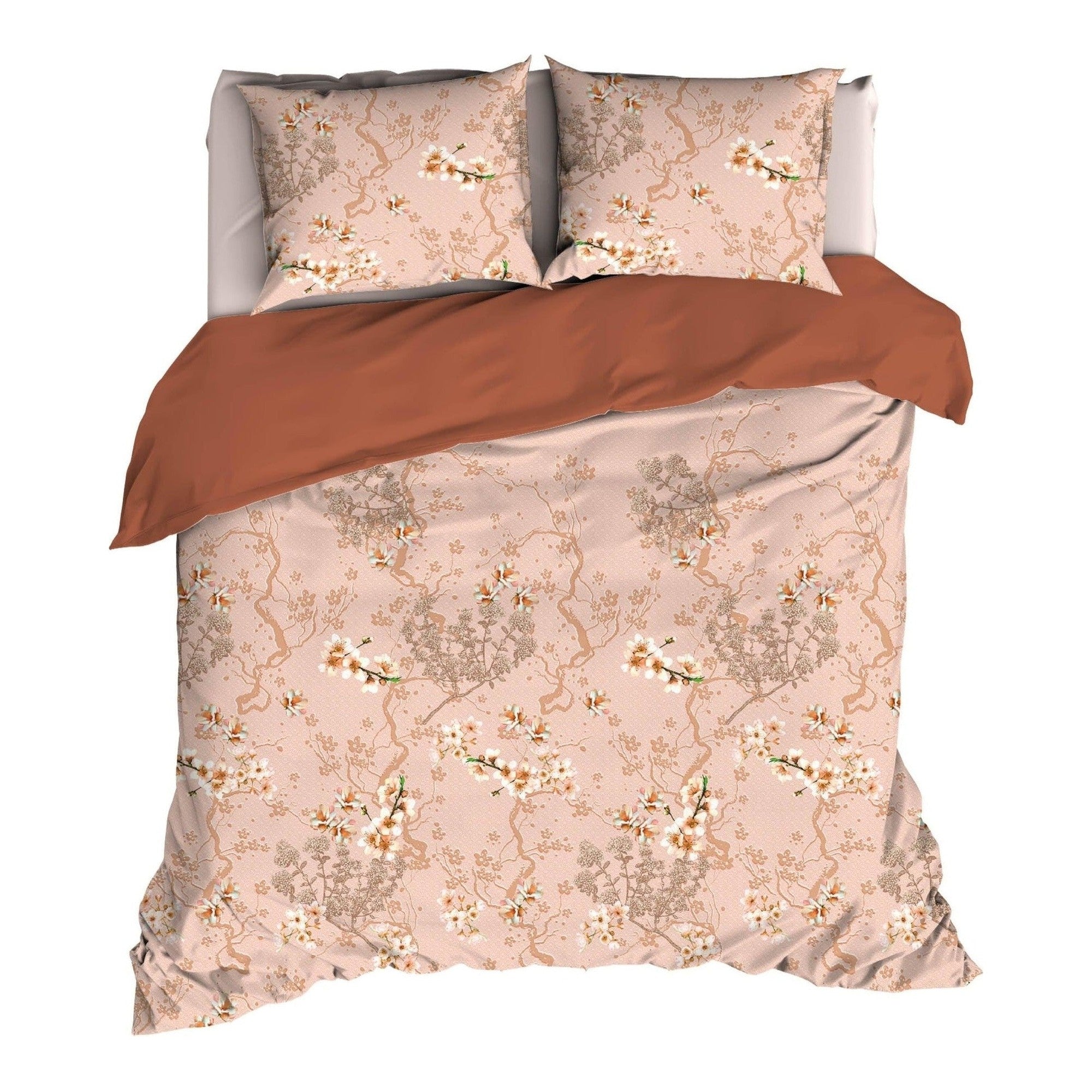 Satin d'Or dekbedovertrek Naoki Copper satijn