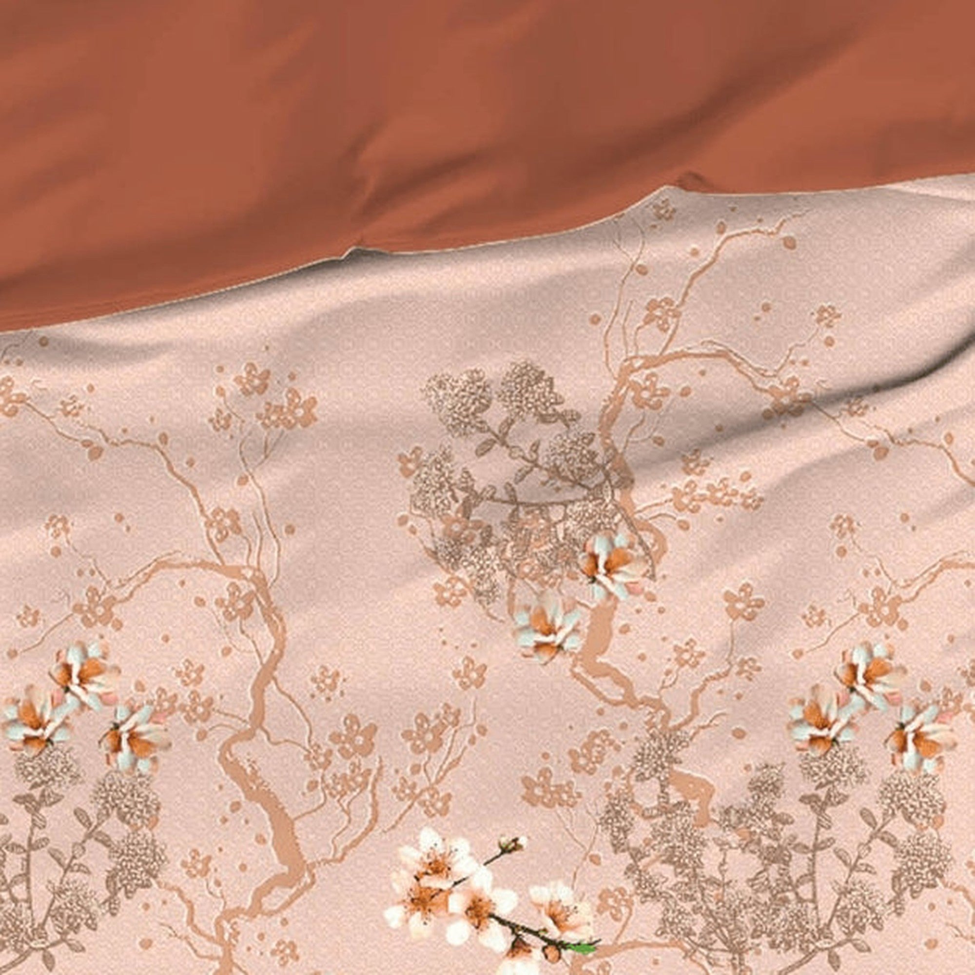 Satin d'Or dekbedovertrek Naoki Copper satijn