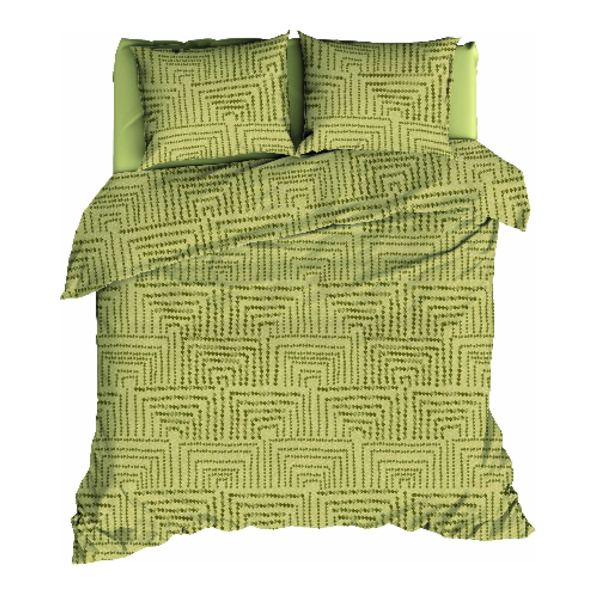Satin d'Or dekbedovertrek Vendome satijnkatoen groen