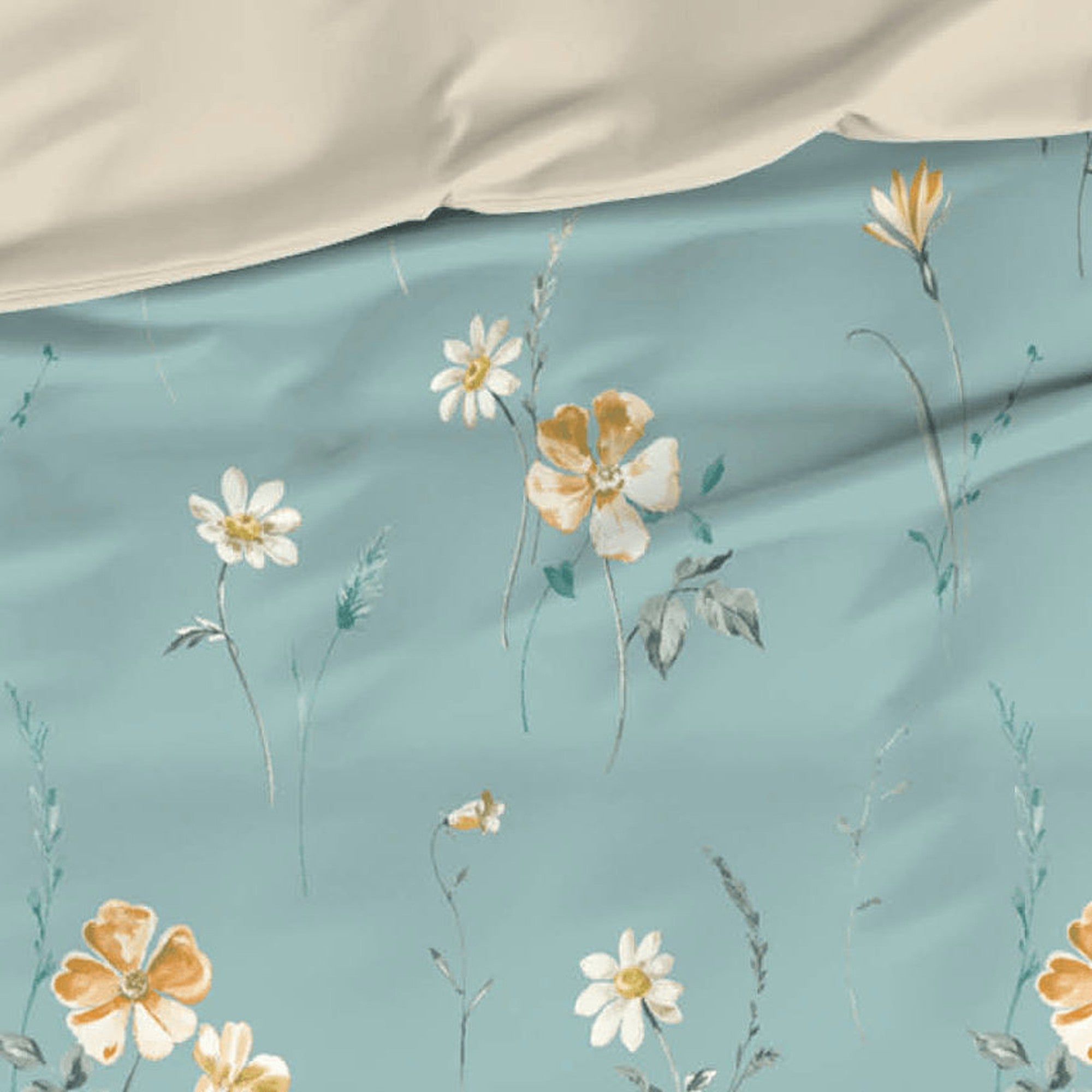 Satin d'Or dekbedovertrek Zabina aqua satijn