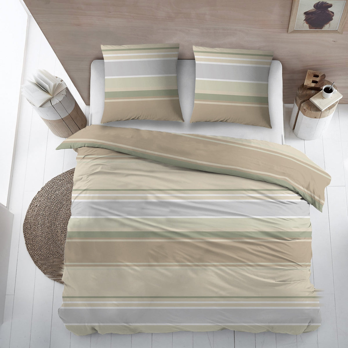 Sleepnight dekbedovertrek flanel Paulien beige
