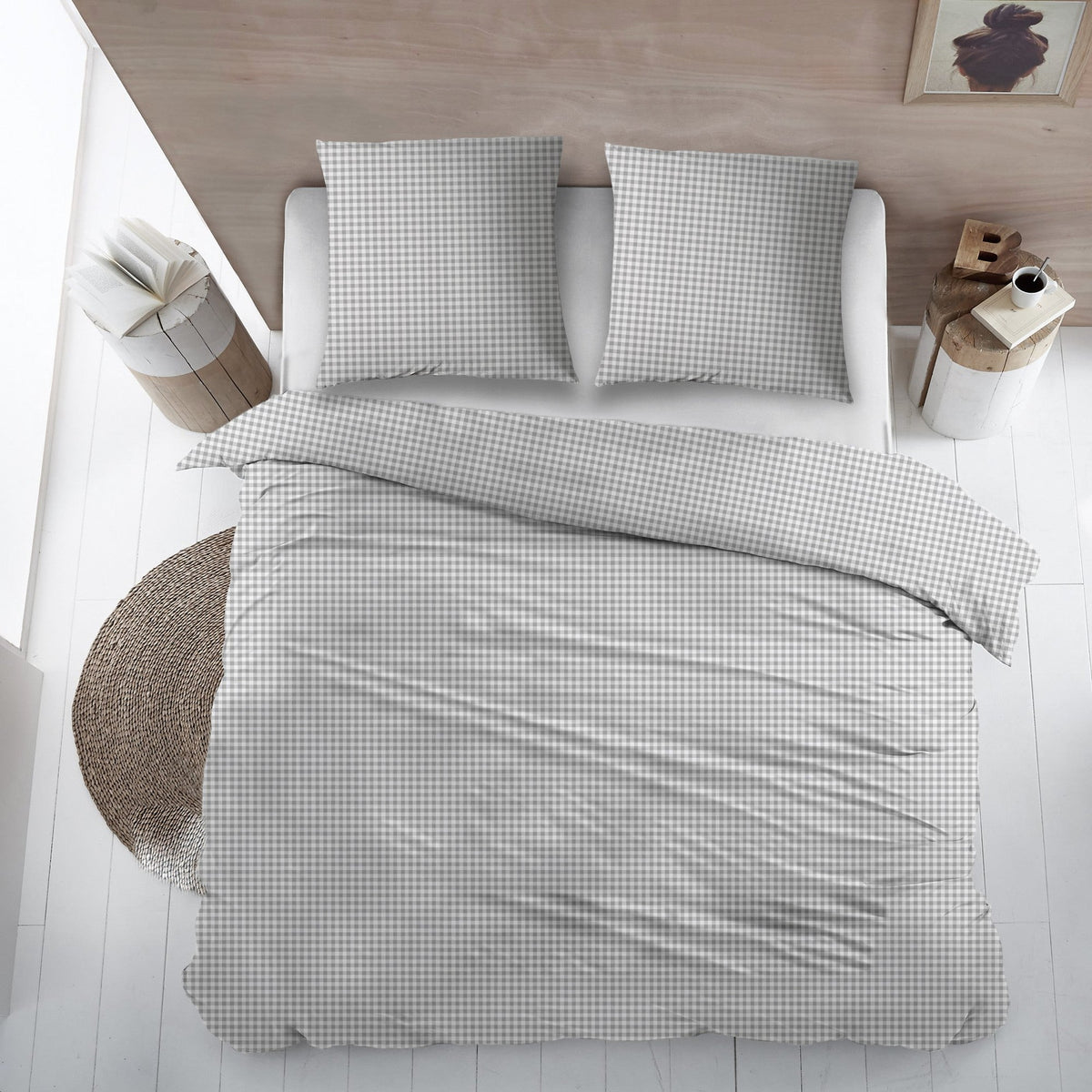 Sleepnight lakenset flanel Peppa grijs