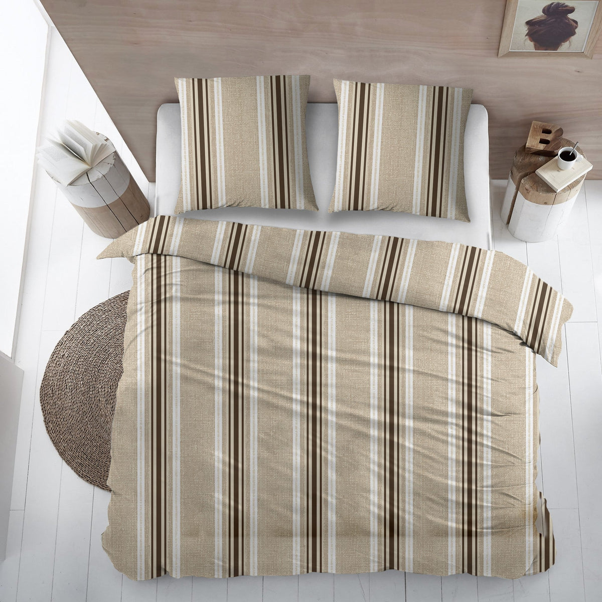 Sleepnight dekbedovertrek flanel Philomeen beige