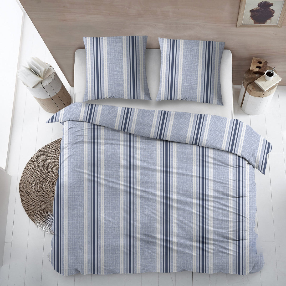 Sleepnight dekbedovertrek flanel Philomeen blauw