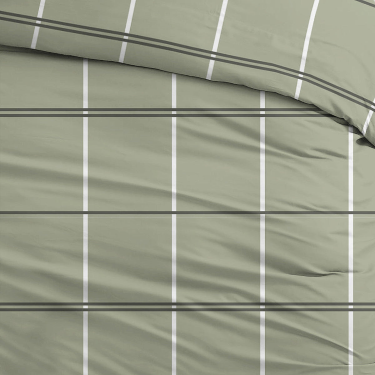 Sleepnight dekbedovertrek flanel Pommelin groen