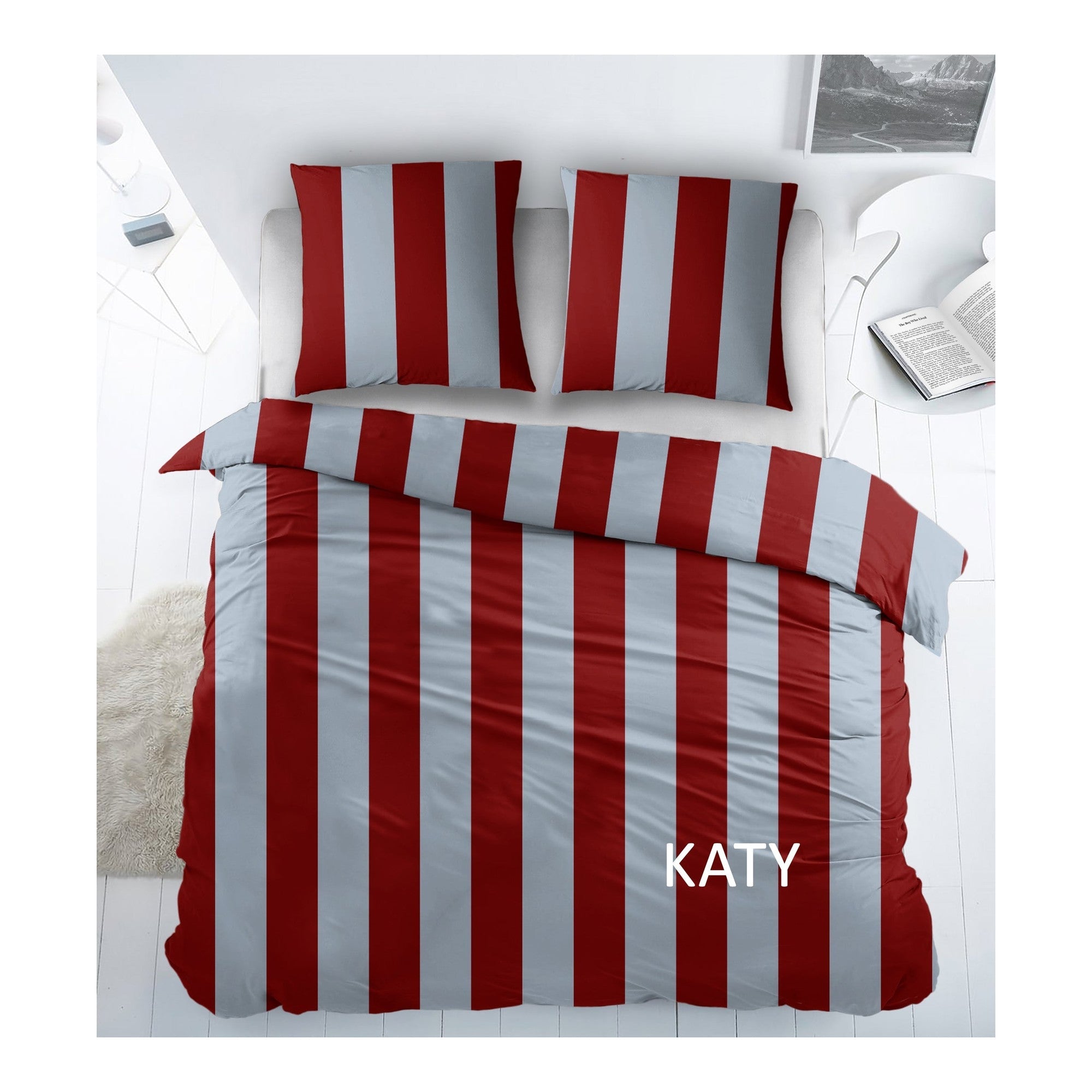 Sleepnight dekbedovertrek katoen Katy, Bordeaux
