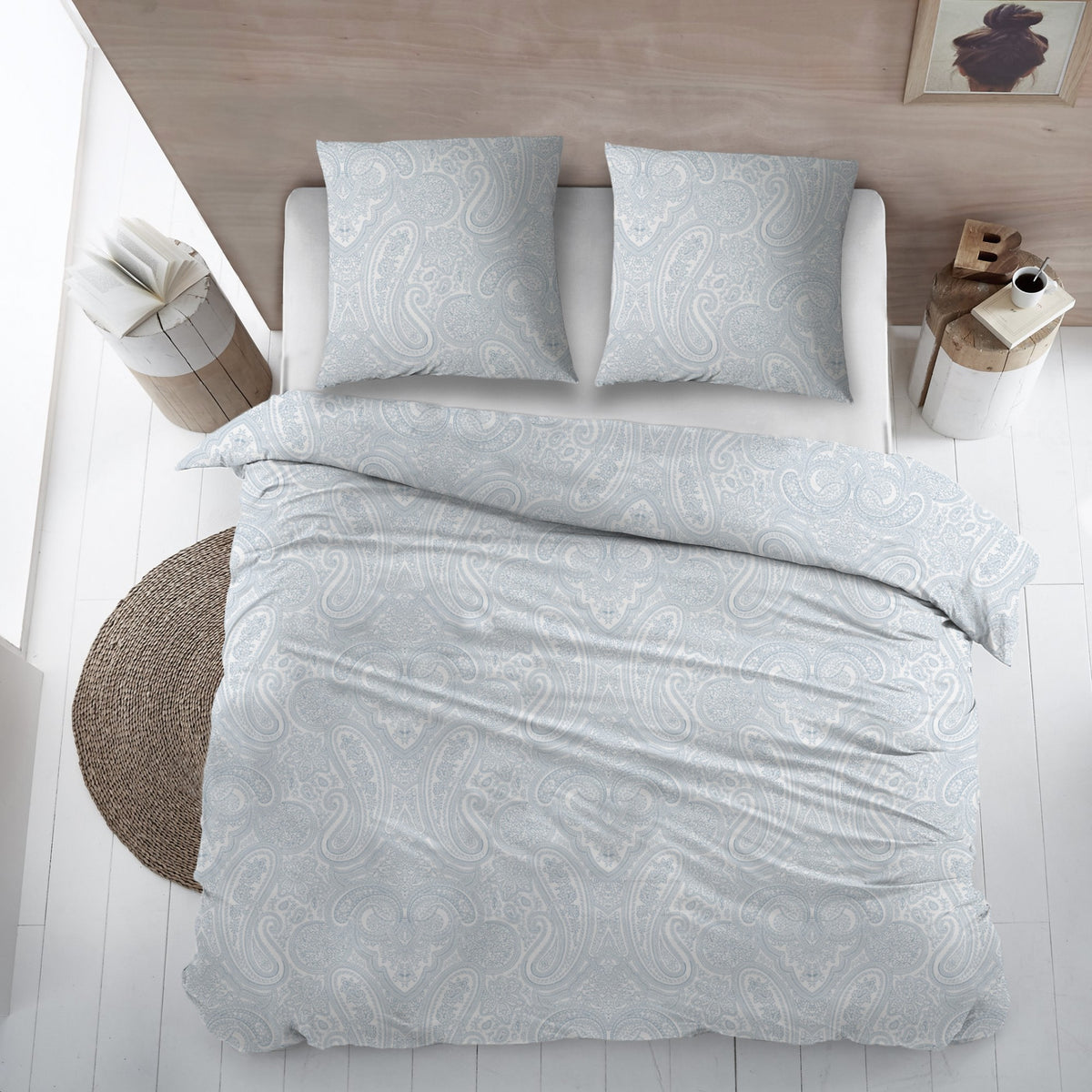 Sleepnight dekbedovertrek percale Carotte bleu gris