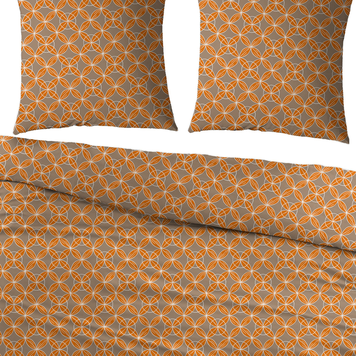 Sleepnight dekbedovertrek percale Champignons orange