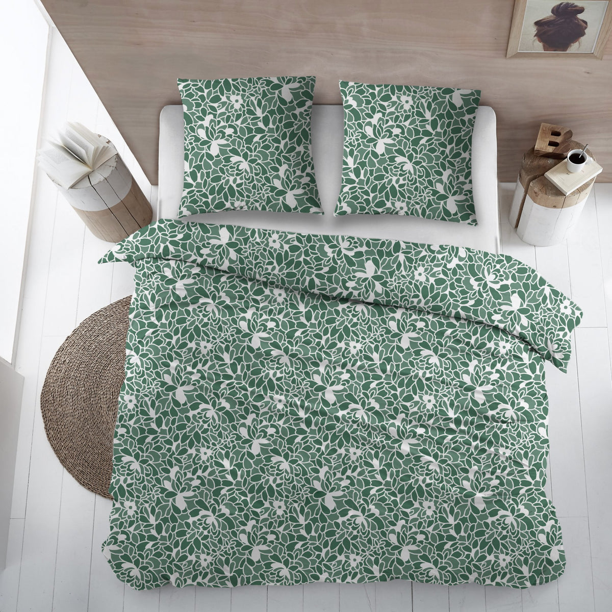 Sleepnight dekbedovertrek percale Epinards vert