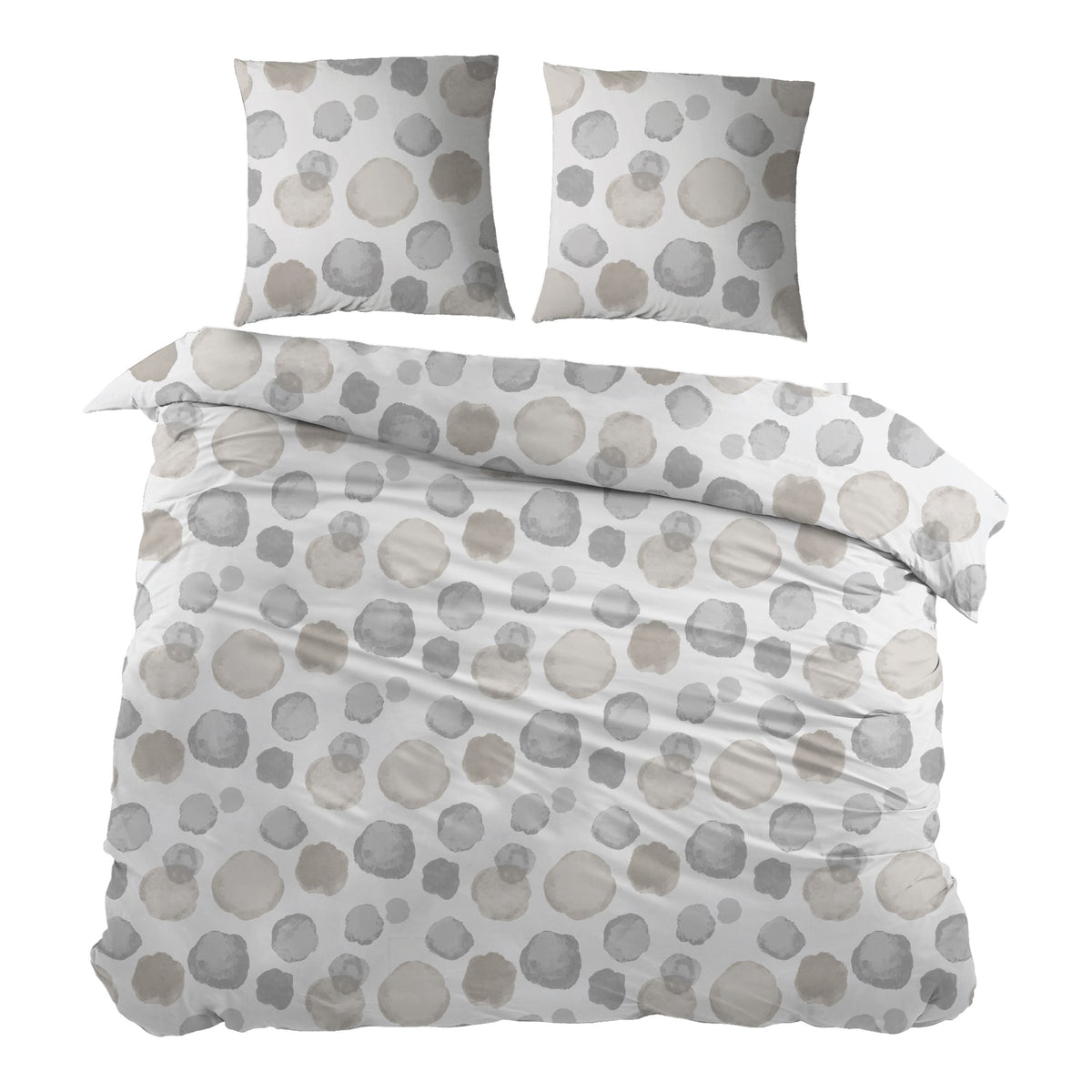 Sleepnight dekbedovertrek percale Fraises gris beige
