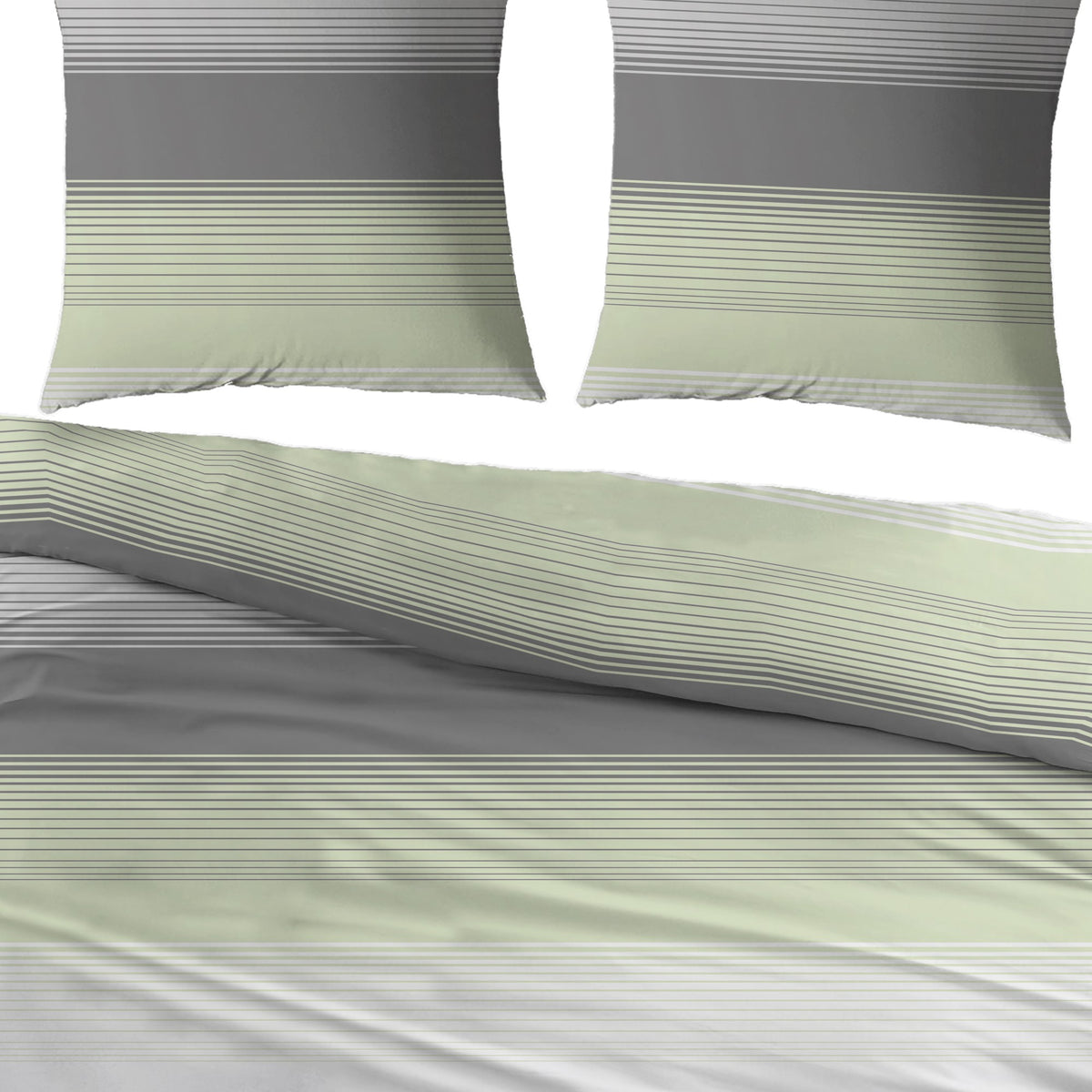 Sleepnight dekbedovertrek percale Poires gris vert