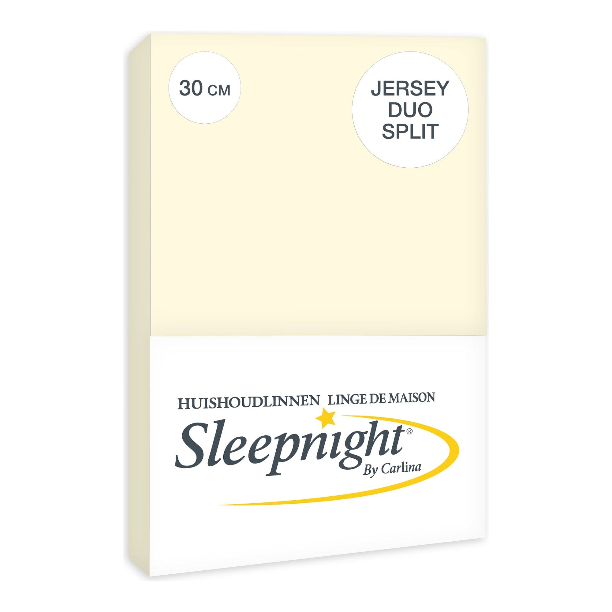 Sleepnight Duo Split hoeslaken jersey, ivoor