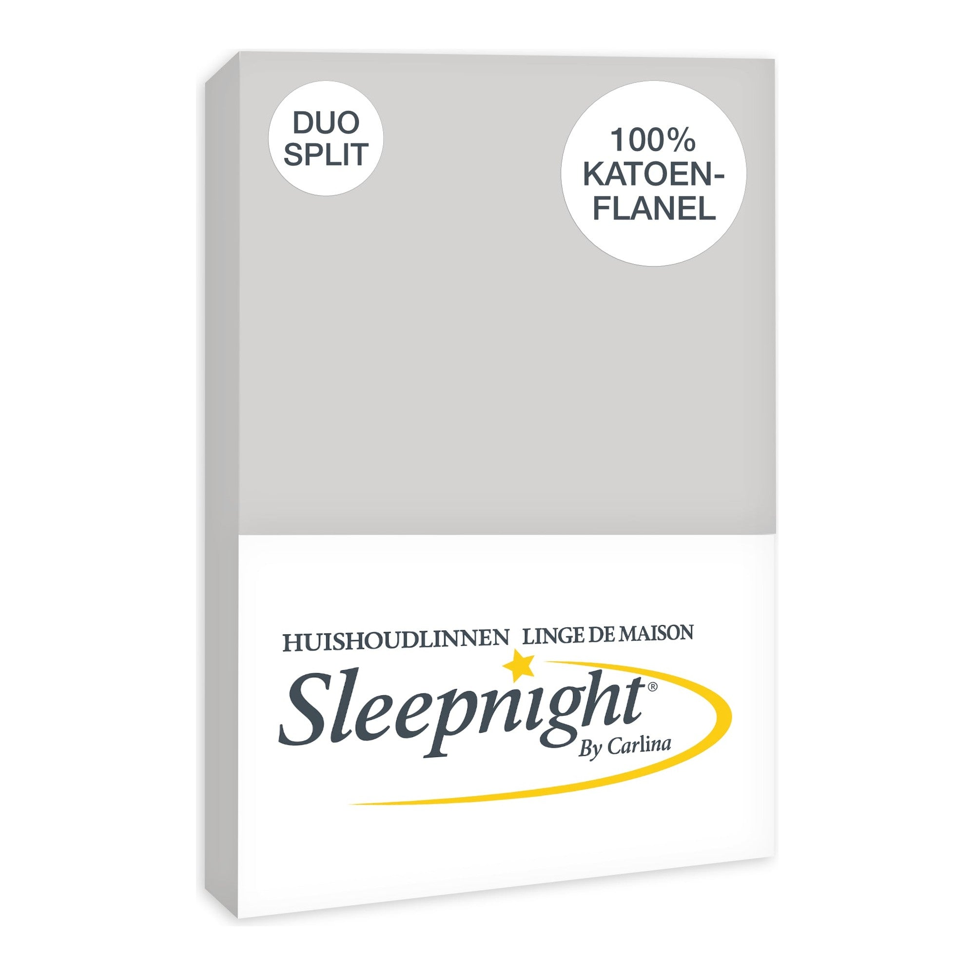 Sleepnight hoeslaken Duo Split flanel grijs
