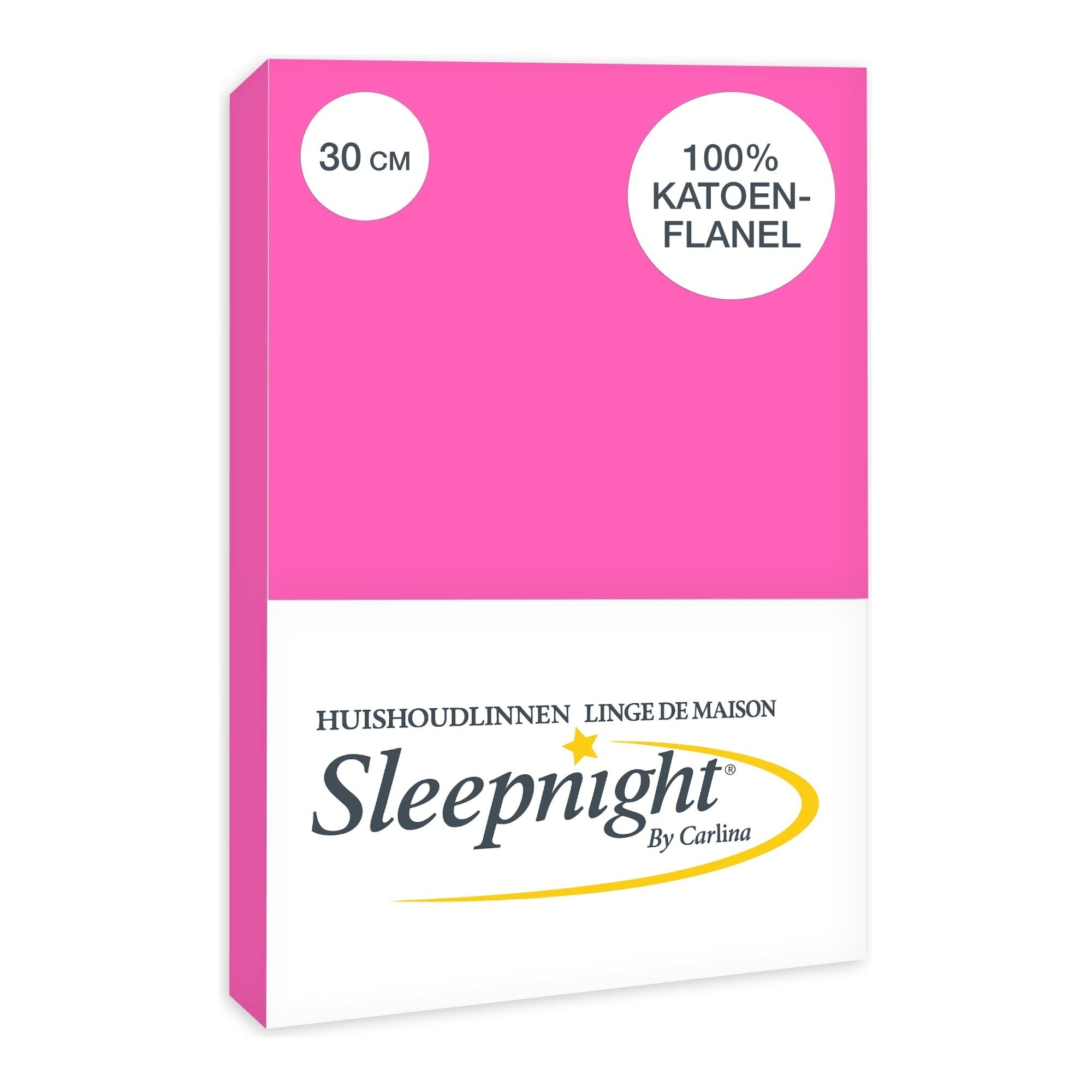 Sleepnight hoeslaken flanel 30 cm Fuchsia