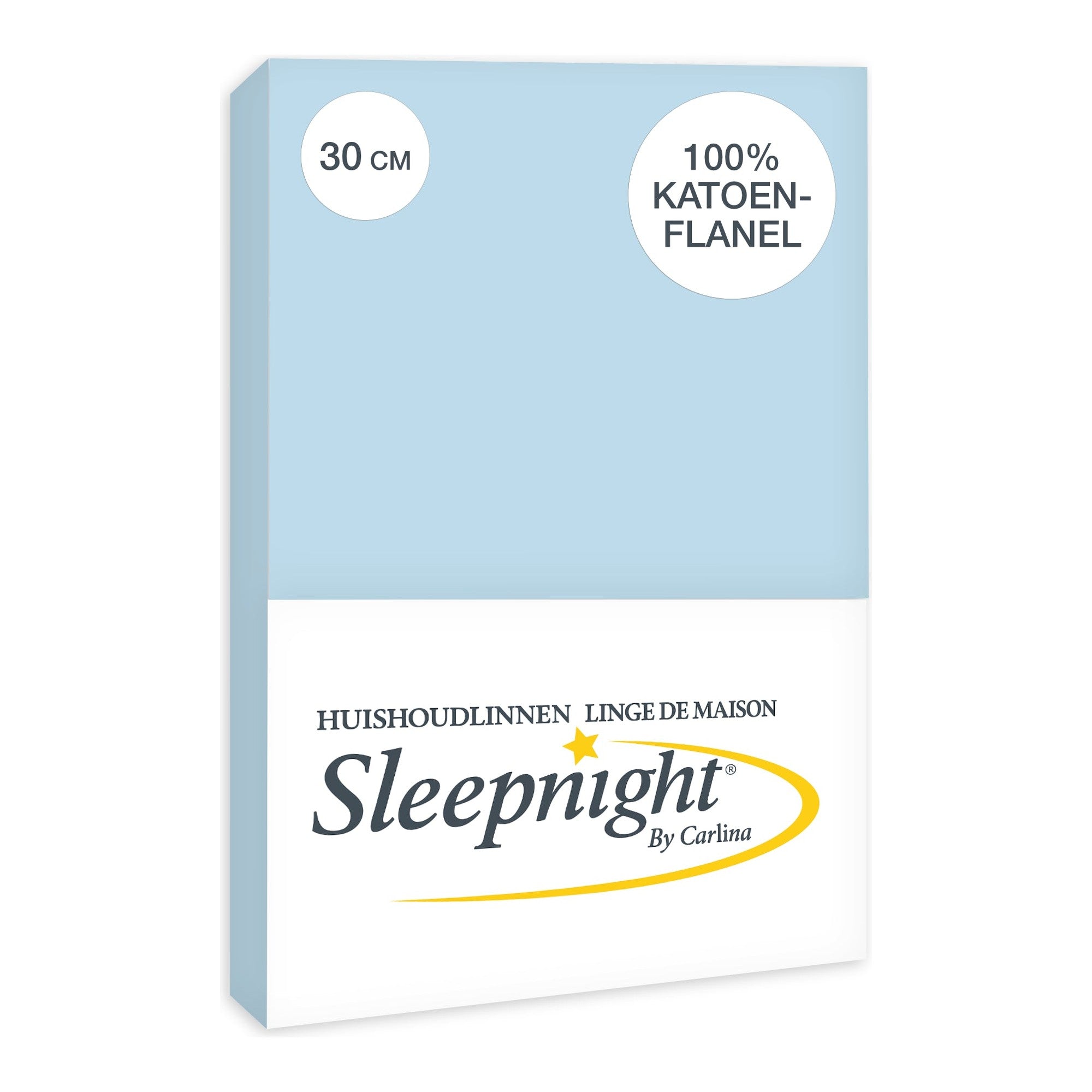 Sleepnight hoeslaken flanel 30 cm Hemelsblauw