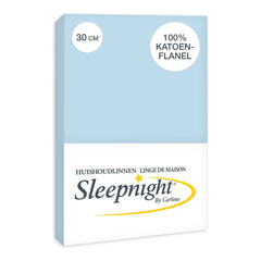 Sleepnight Hoeslaken Flanel 30 cm Hemelsblauw