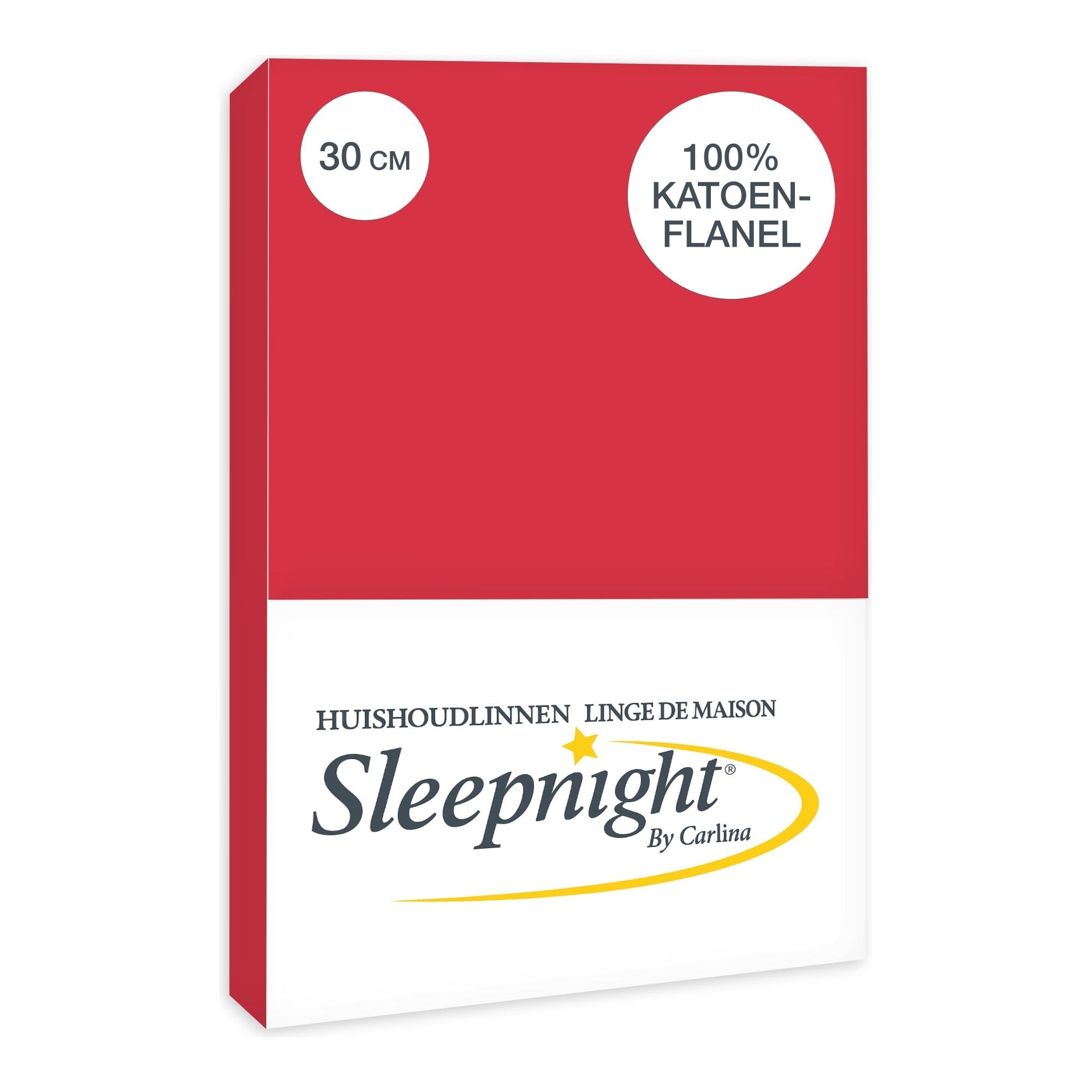 Sleepnight hoeslaken flanel 30 cm rood
