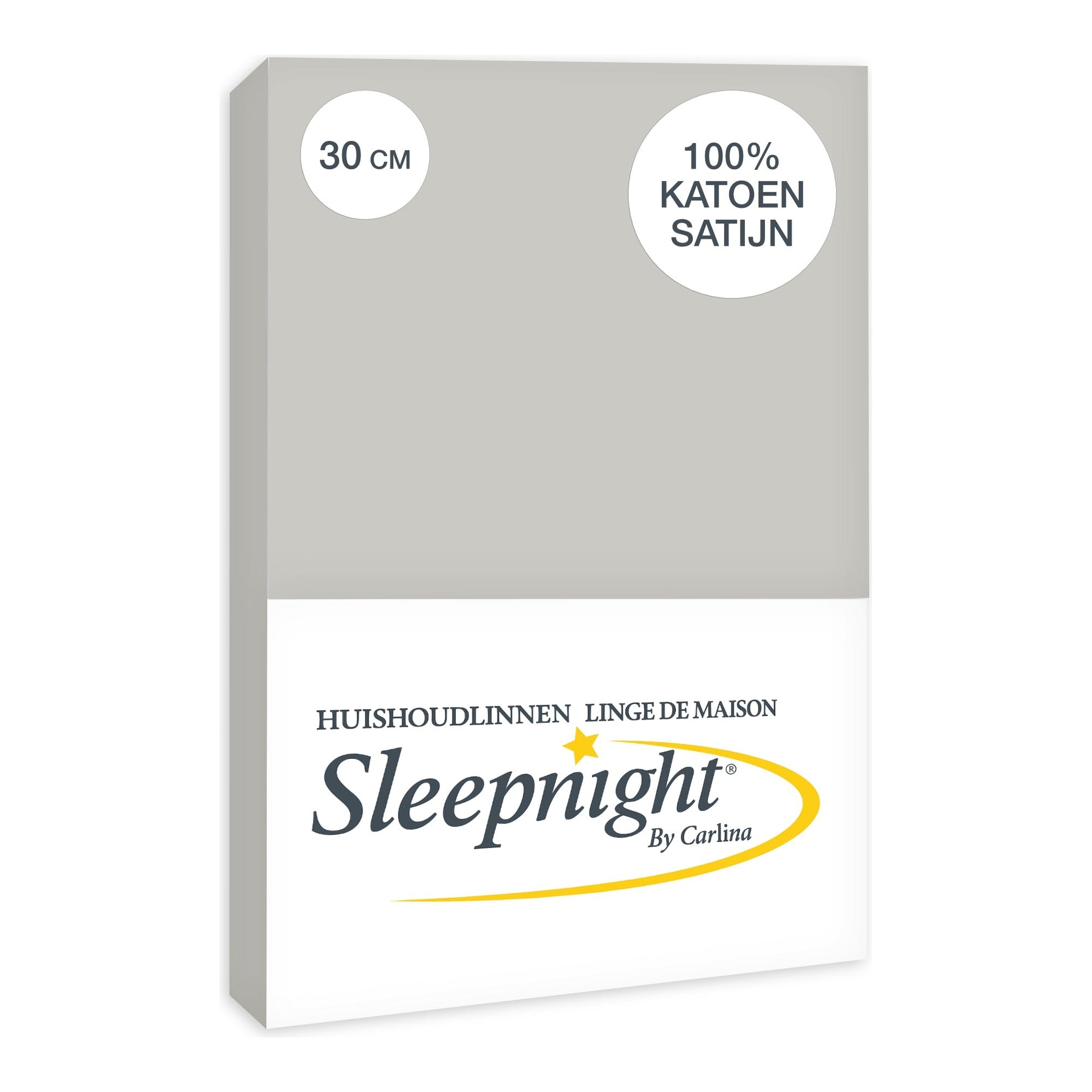 Sleepnight hoeslaken satijn 30 cm grijs
