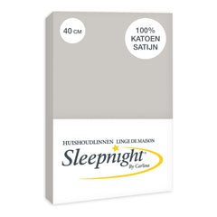 Sleepnight Hoeslaken Satijn 40 cm Grijs