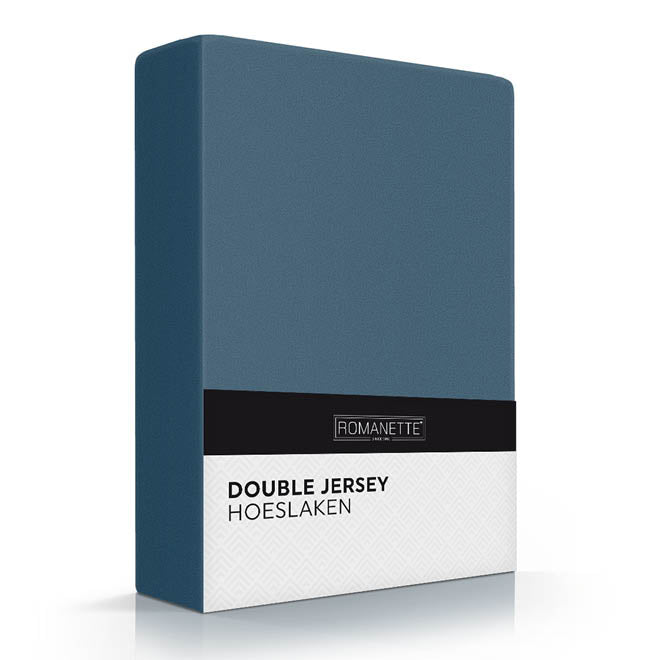 Drap-housse Romanette Double Jersey Bleu Sarcelle