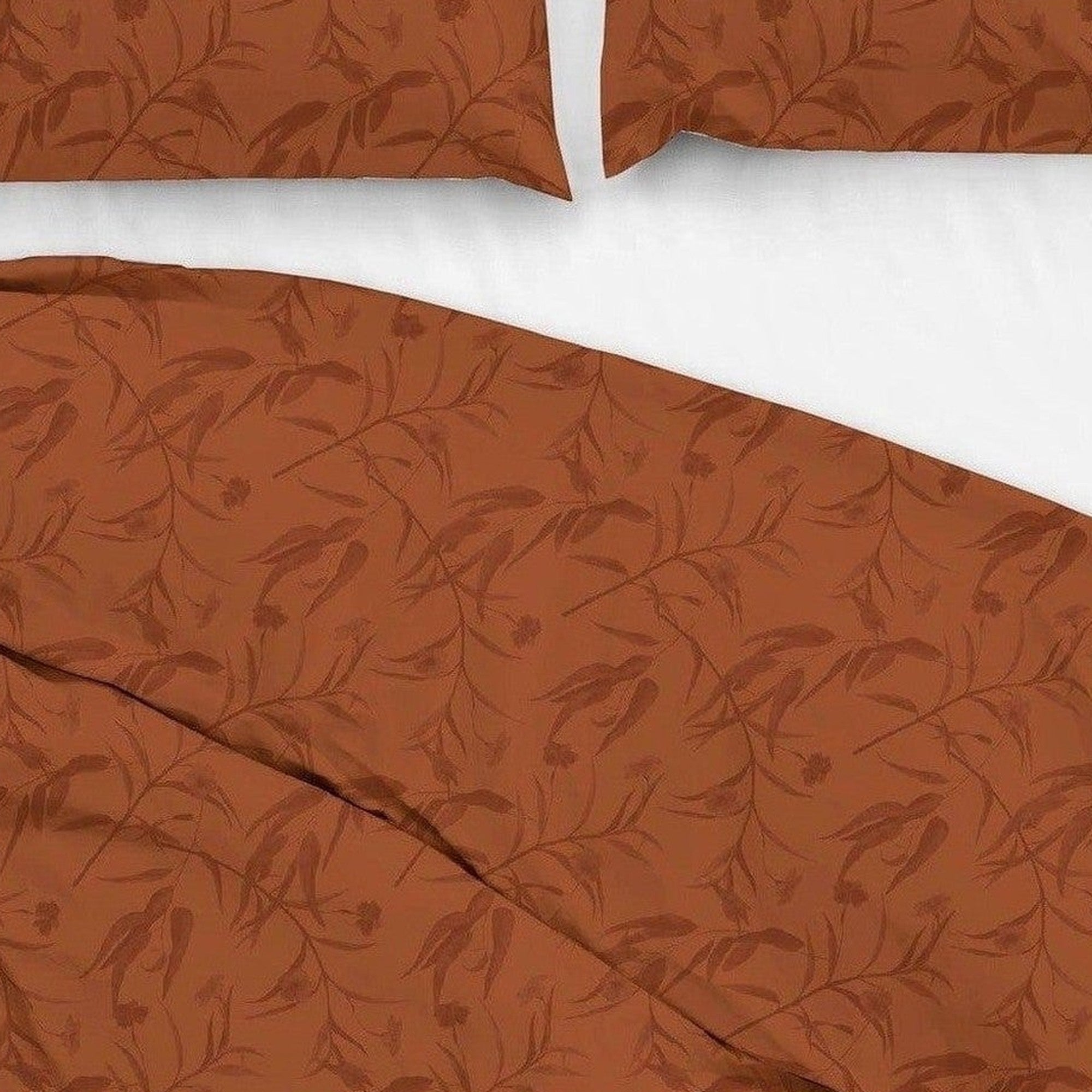 Zo Home dekbedovertrek Fiori-di-Satinado Copper-Orange Katoen-satijn