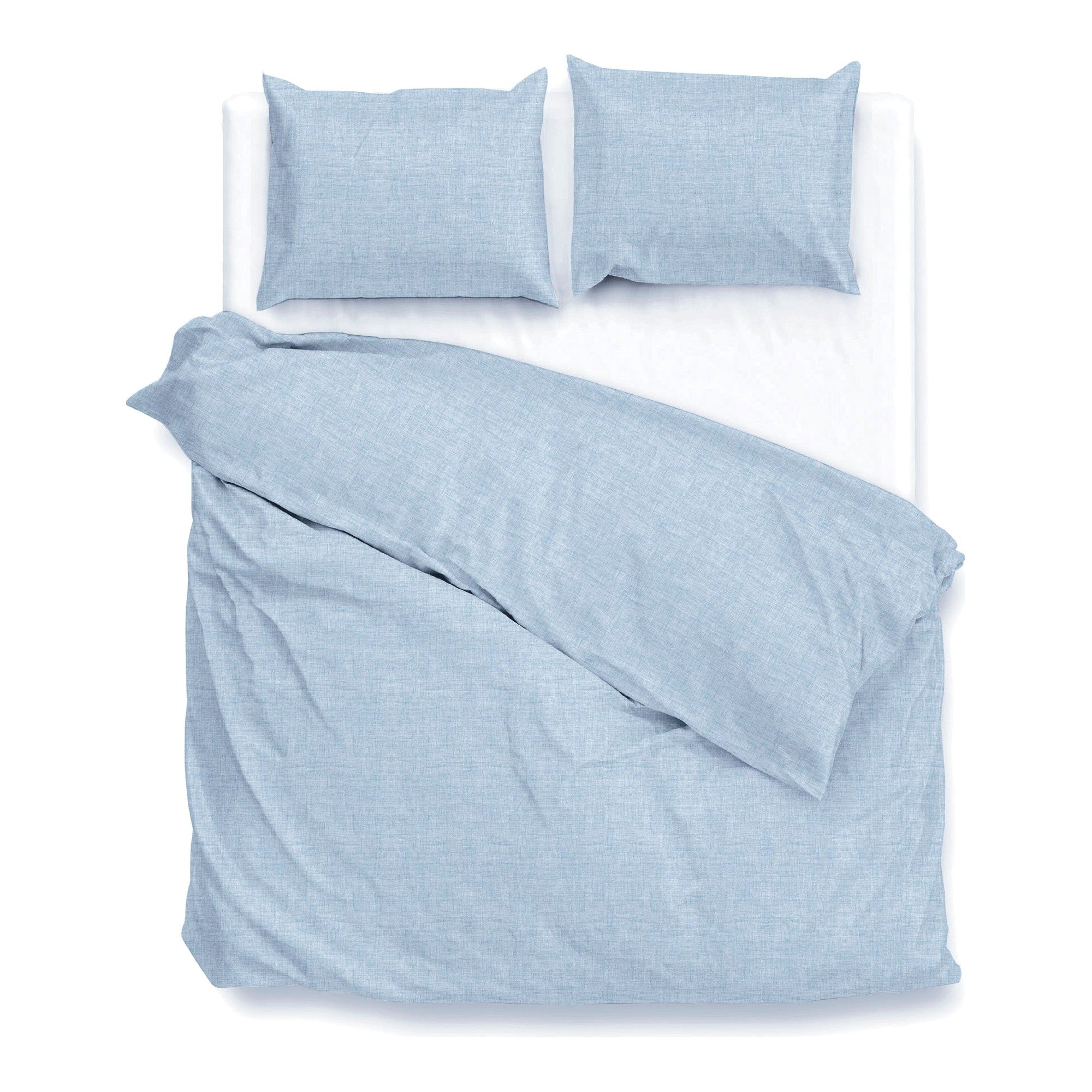 Zo Home dekbedovertrek Lino Sky Blue katoen