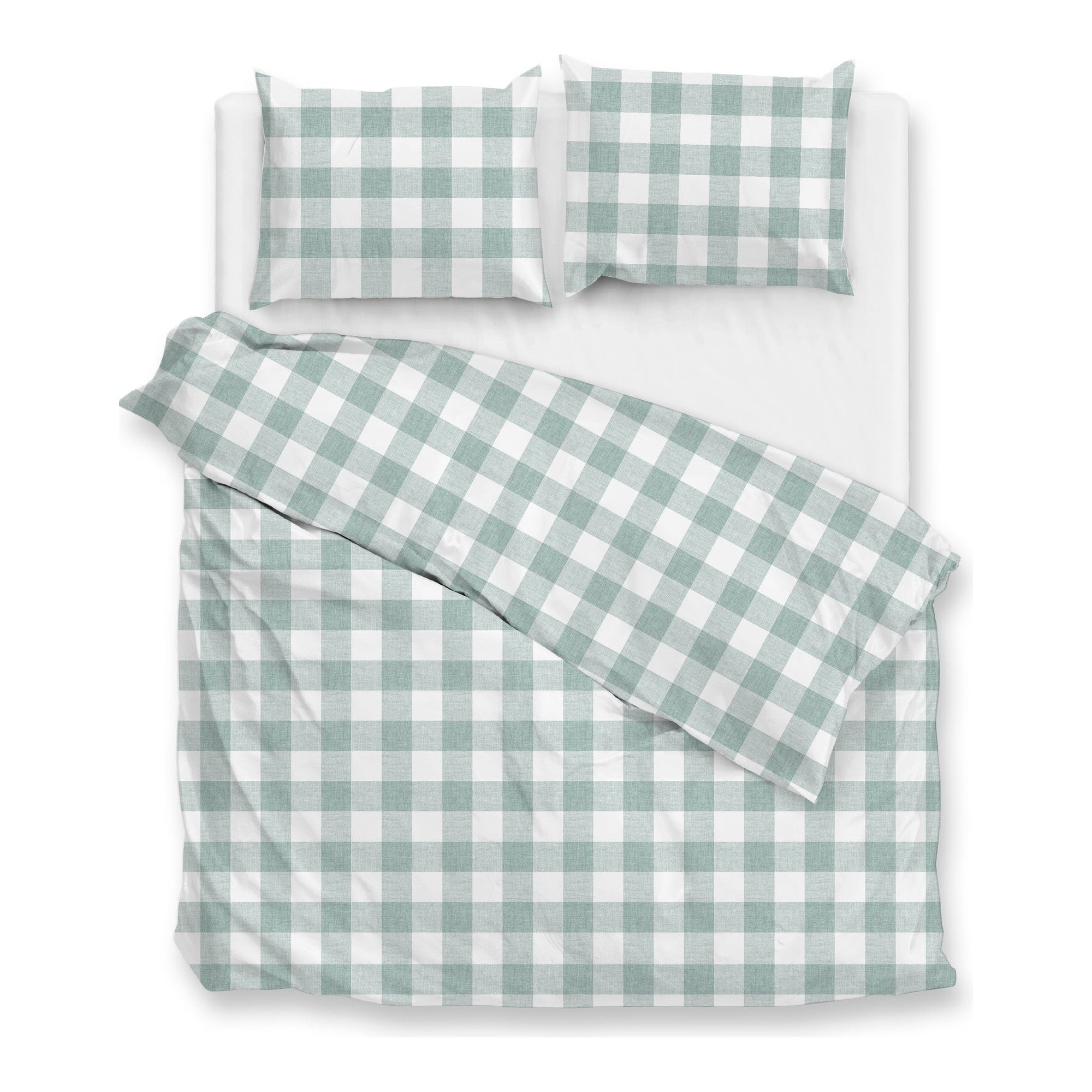 Zo Home dekbedovertrek Quattro Di Lino Mint Green katoen