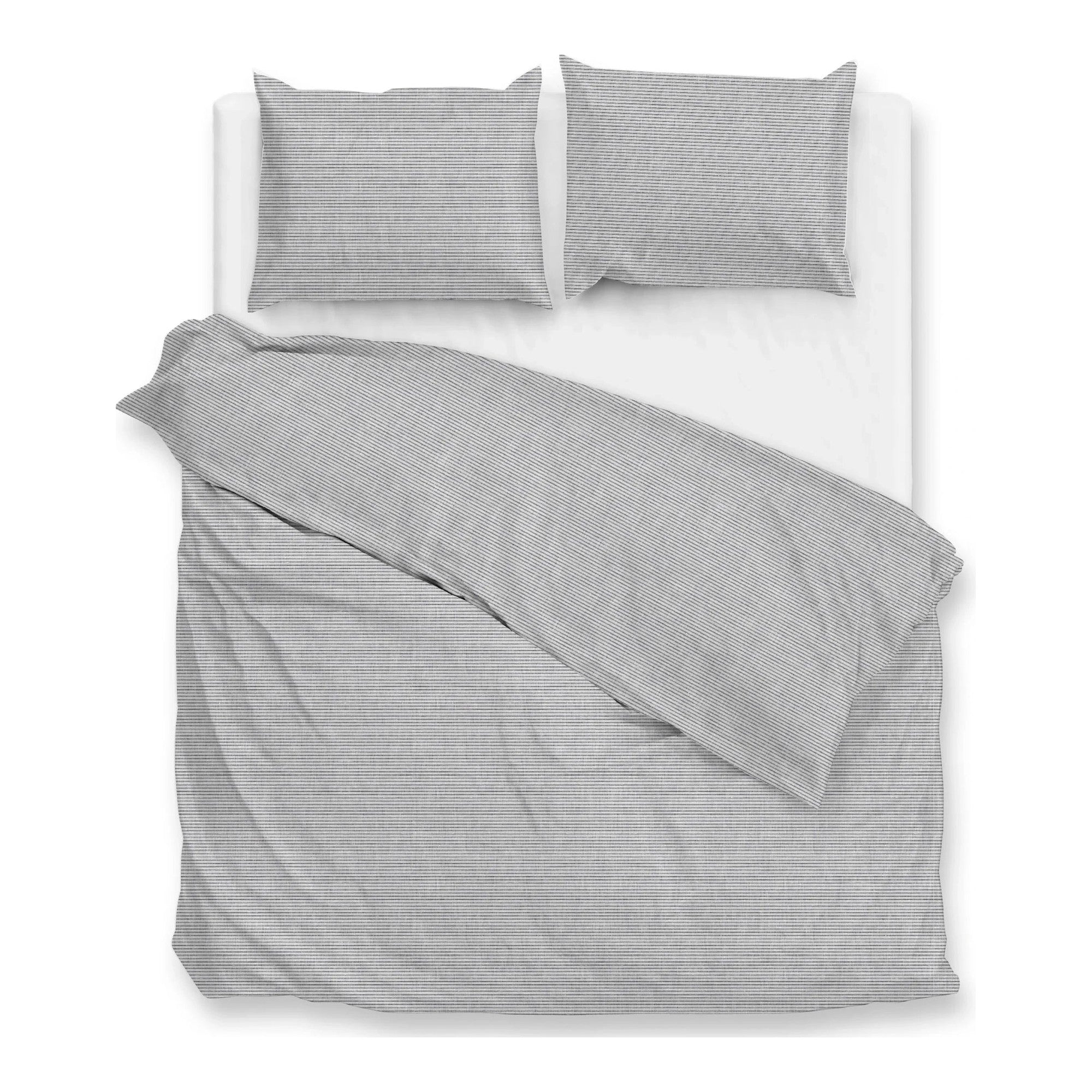 Zo Home dekbedovertrek katoen Striscia di Lino, Dove Grey