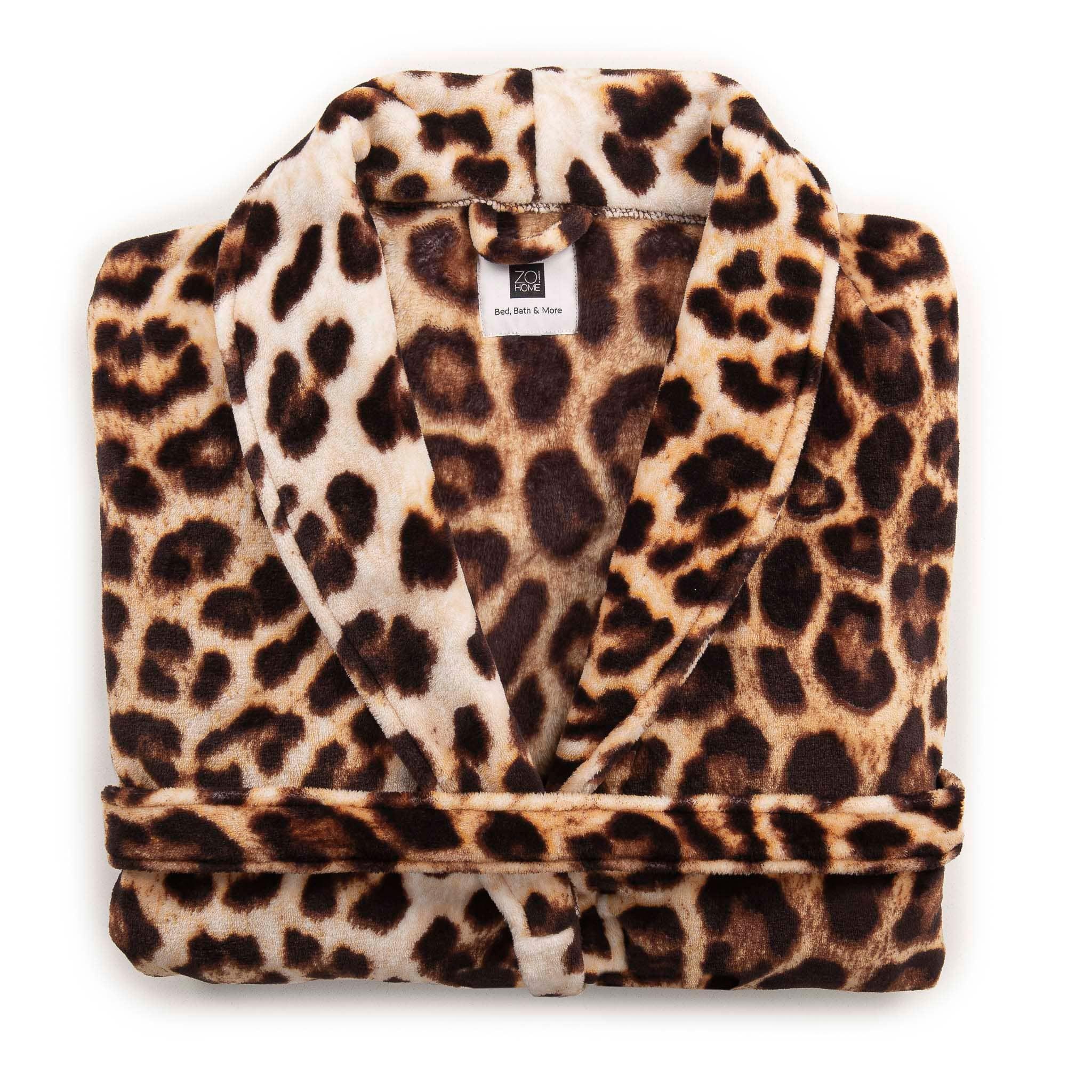 Zo Home Badjas Zo Home Badjas Leopard Brown Polyester